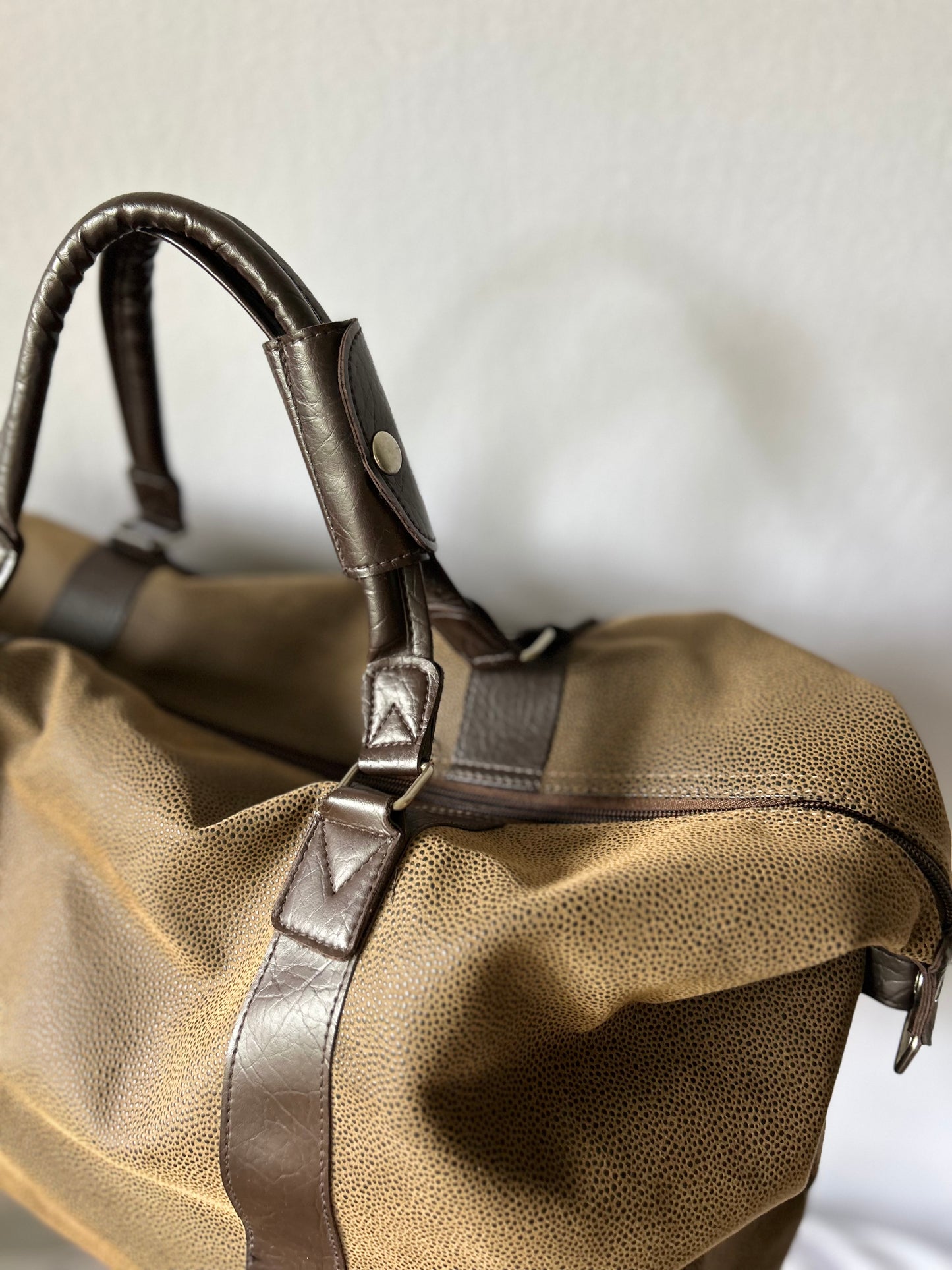 Tan Pebble-Grain Leather Weekender Bag