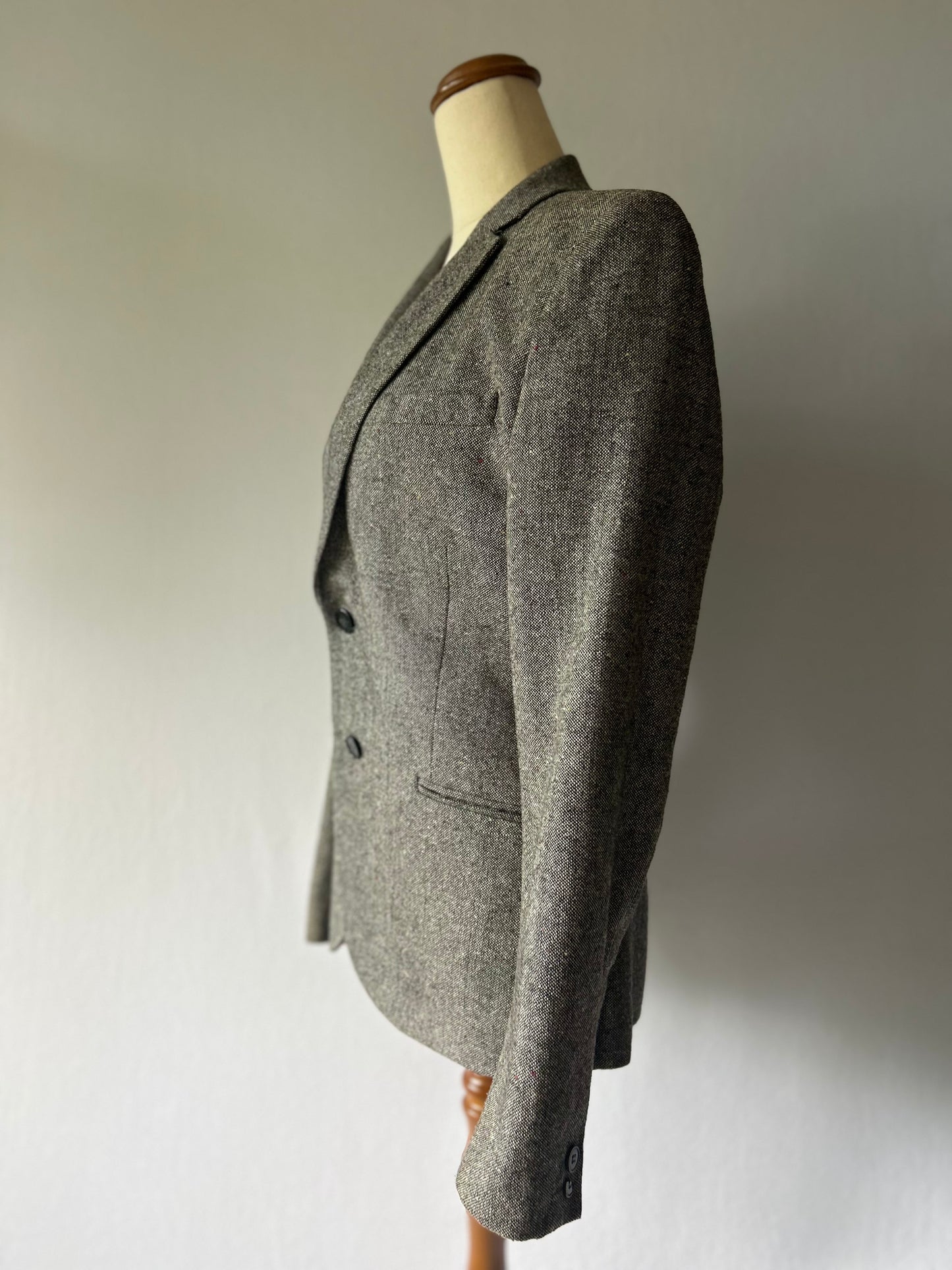 Structured Flecked Tweed Tailored Blazer - Size EUR 44 / US 34R