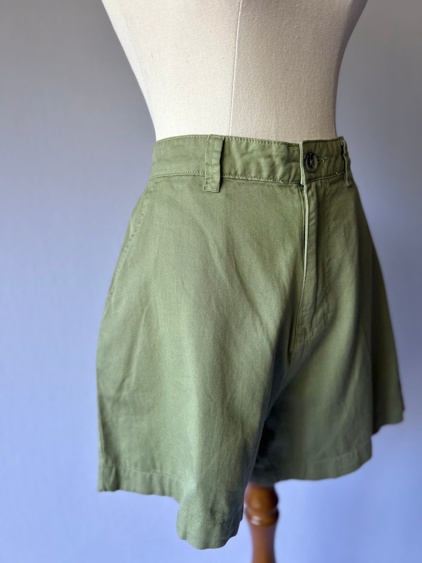 Olive Green Cotton Shorts – Size 12