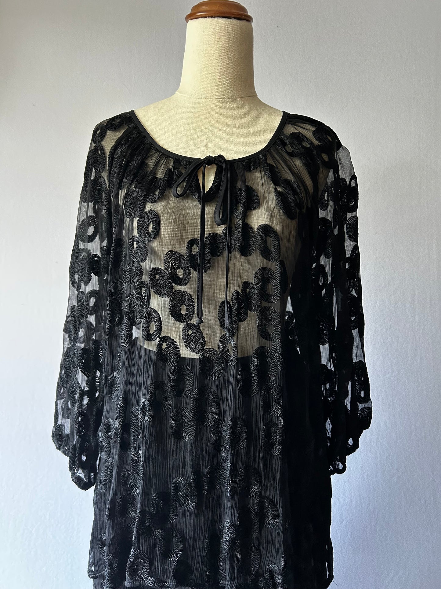 Toat Black Sheer Embroidered Set – Size 10