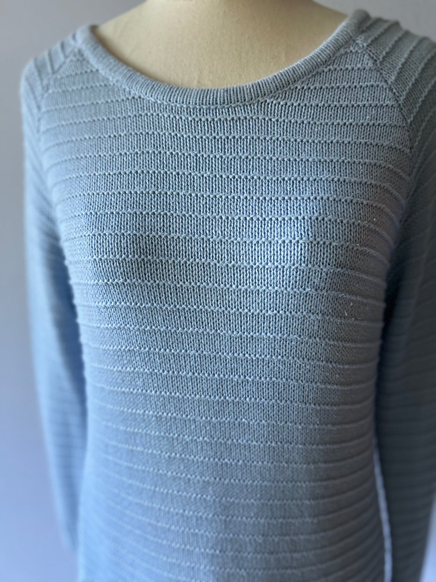 Dotti "Cloud Blue" Ribbed Knit Sweater – Size XS