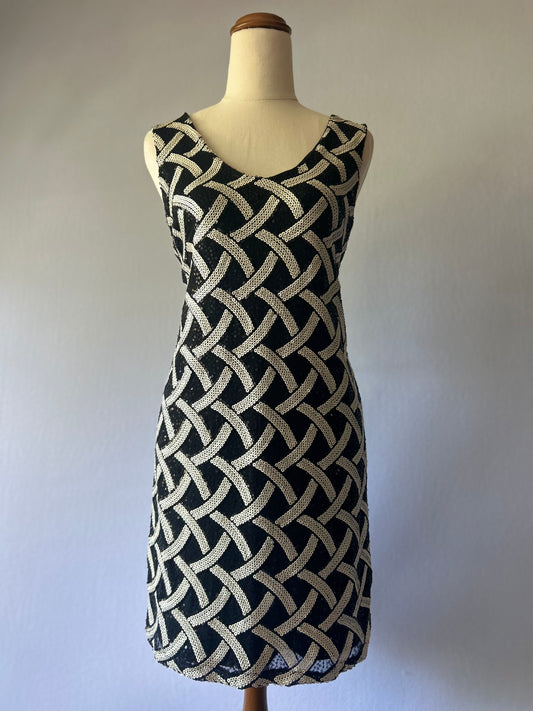 Black Sequin Pattern Dress – Size M