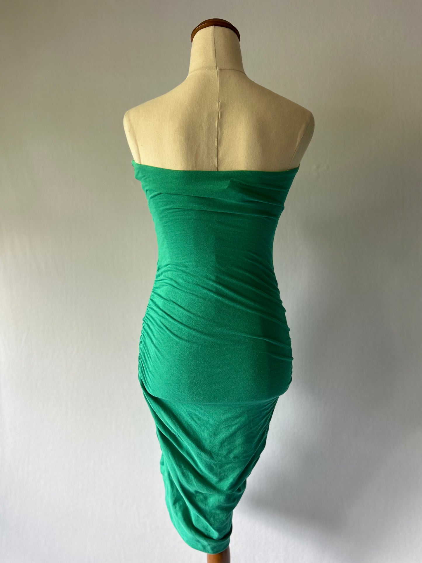Kookai Size 1 Emerald Green Bodycon Dress - Organic Cotton Blend