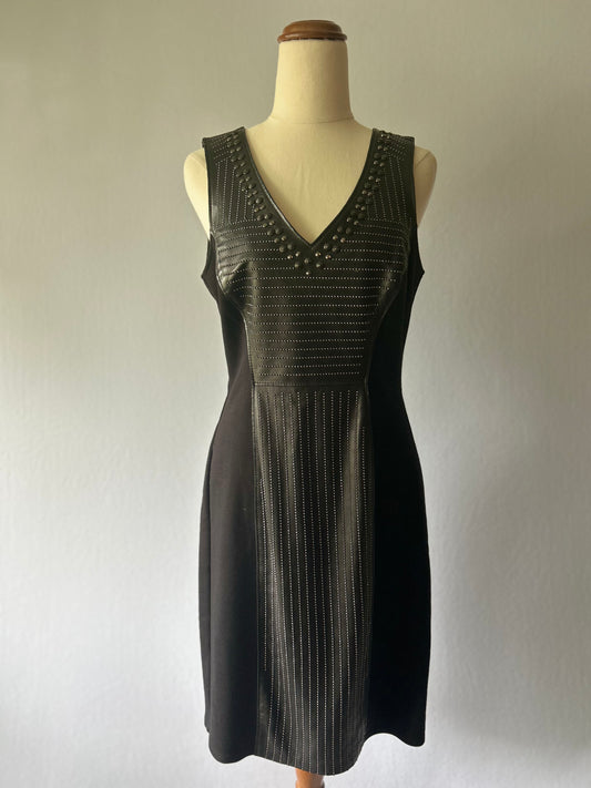 Graham & Spencer Faux-Leather & Studded Panel Dress – Size S