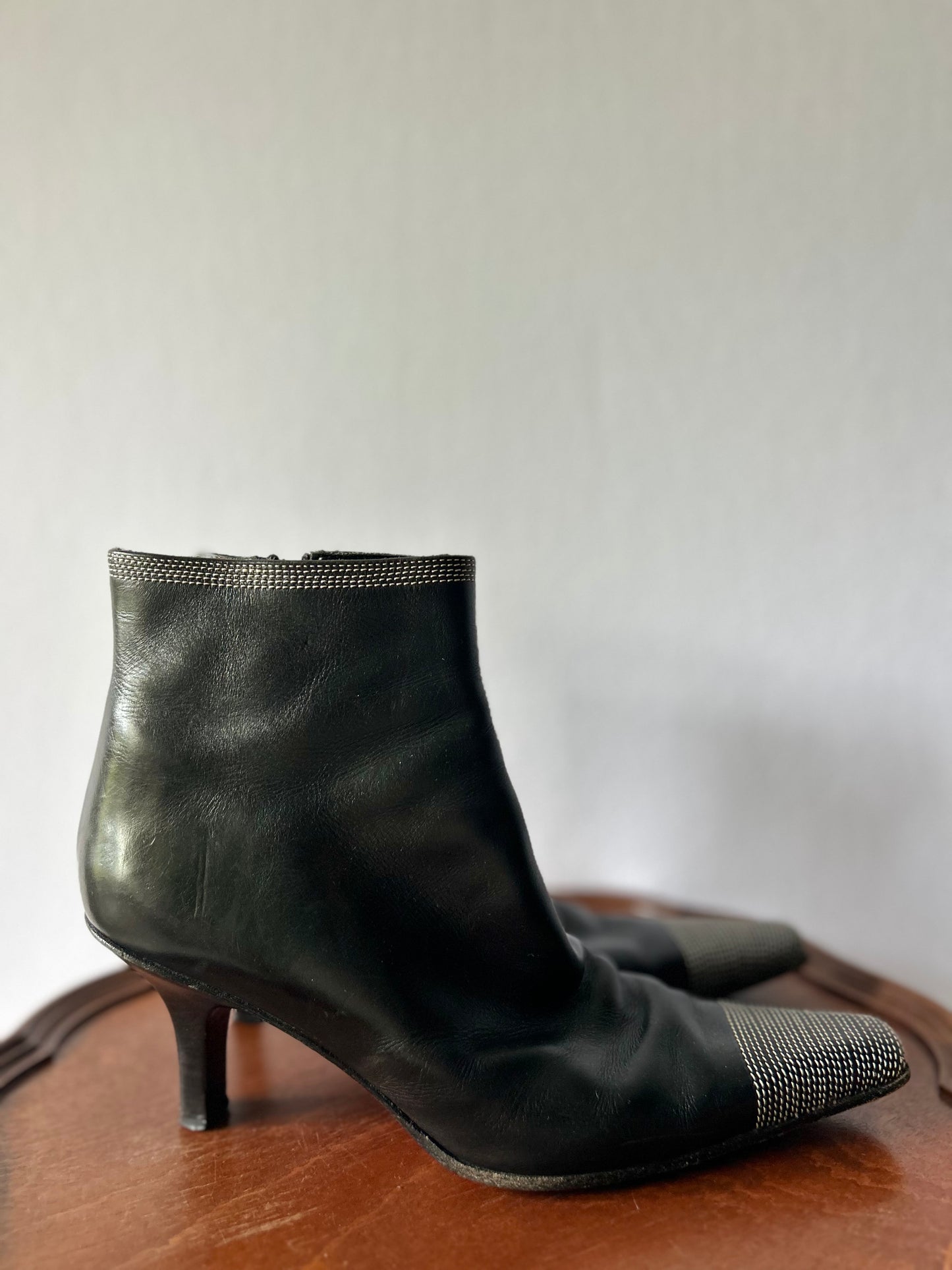 Italian Leather Pointed-Toe Boots – Size 7.5