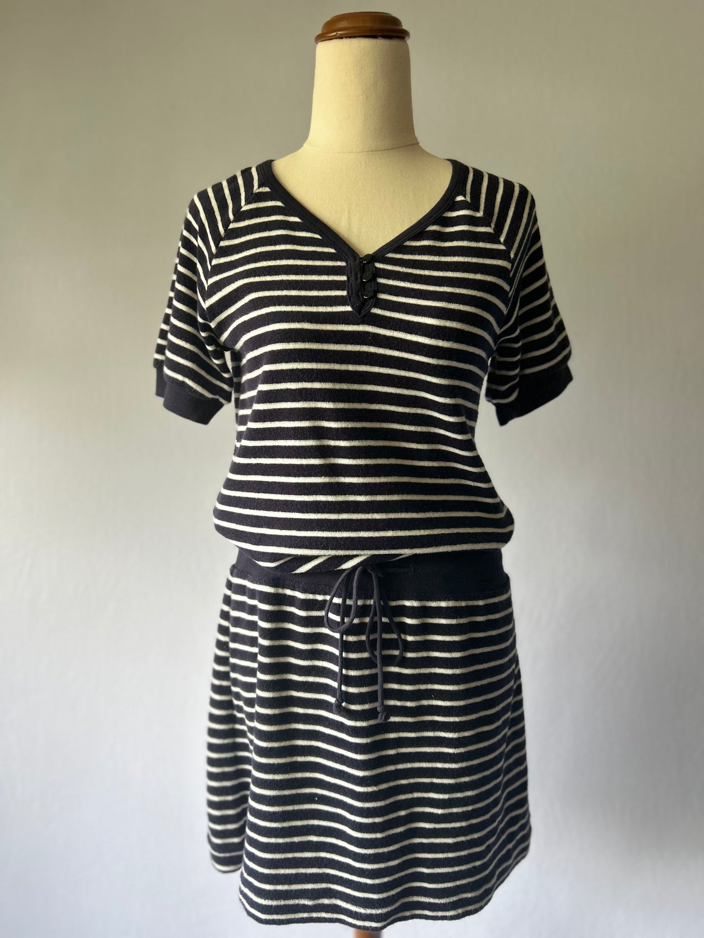 Striped Terry Cotton Dress – Size Small