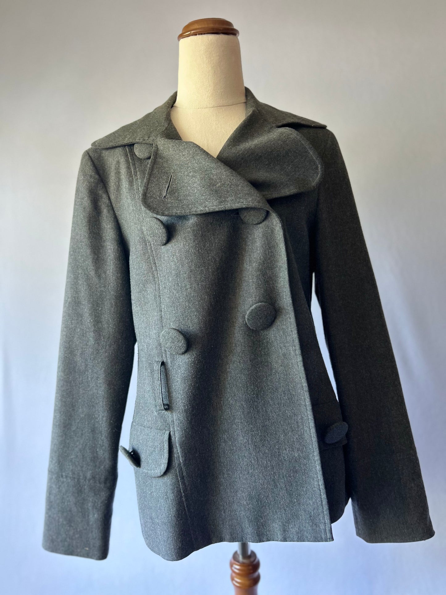 Kate Sylvester Grey Blazer – Size M | Wool Blend