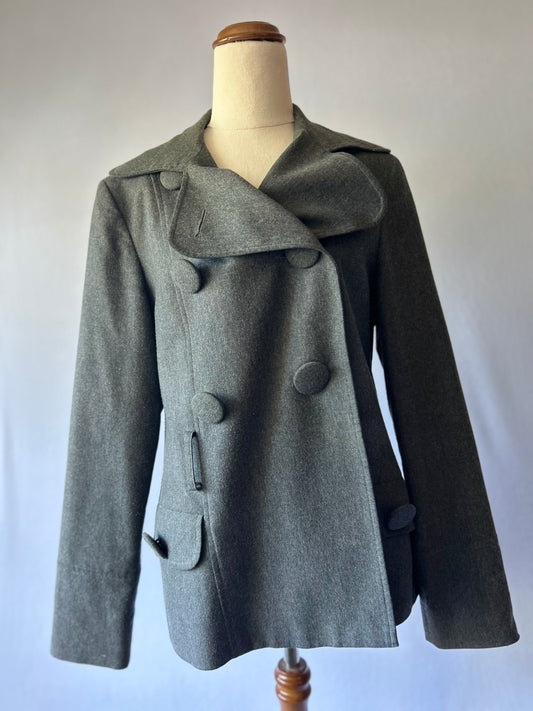 Kate Sylvester Grey Blazer – Size M | Wool Blend