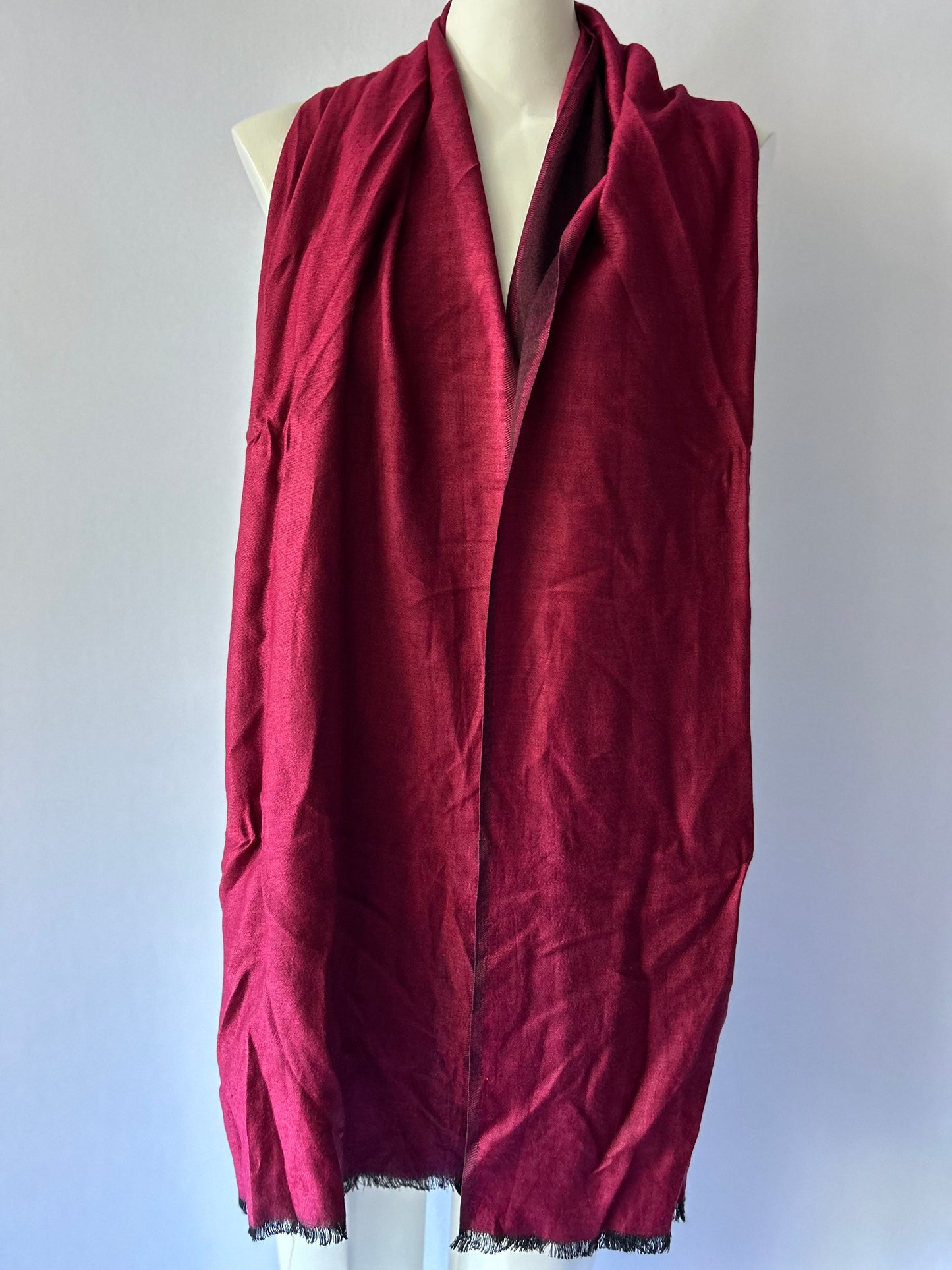 Rich Bordeaux Lightweight Viscose Scarf - One Size