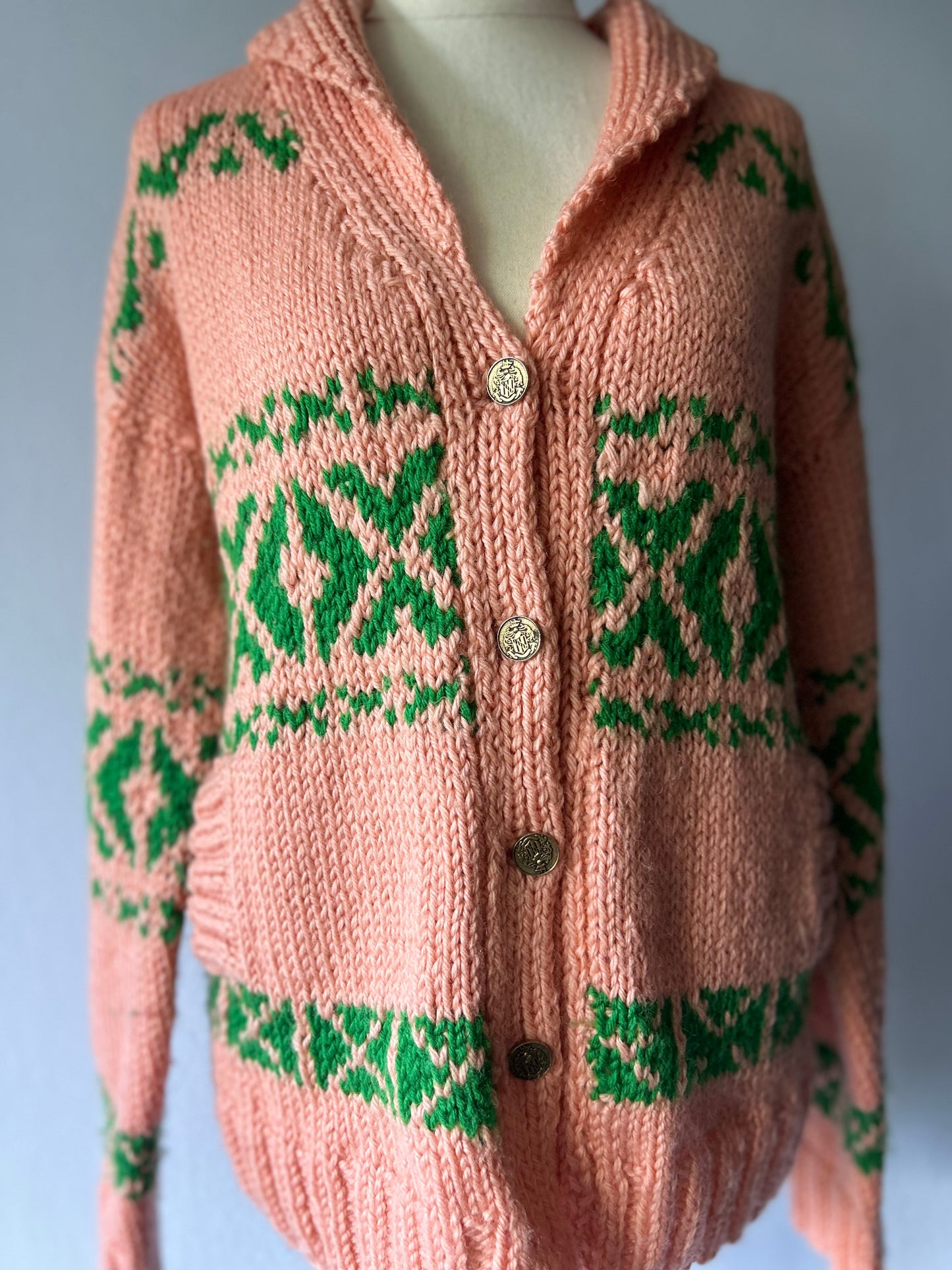 Artisan Handmade Fair Isle Cardigan – Size M/L