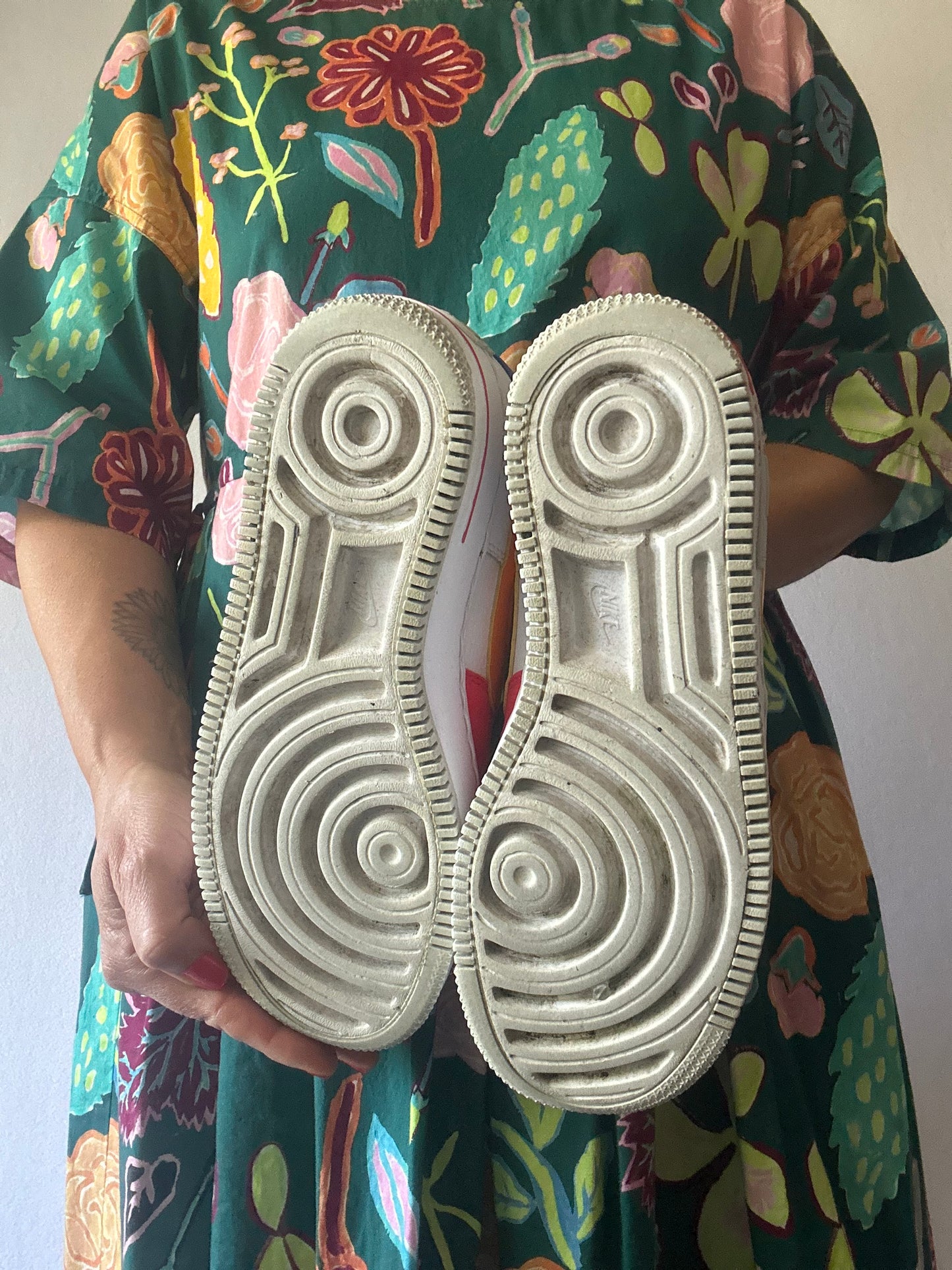 Nike Air Force 1 White with Orange, Pink & Purple Details – US 8 / UK 5.5 / EUR 39