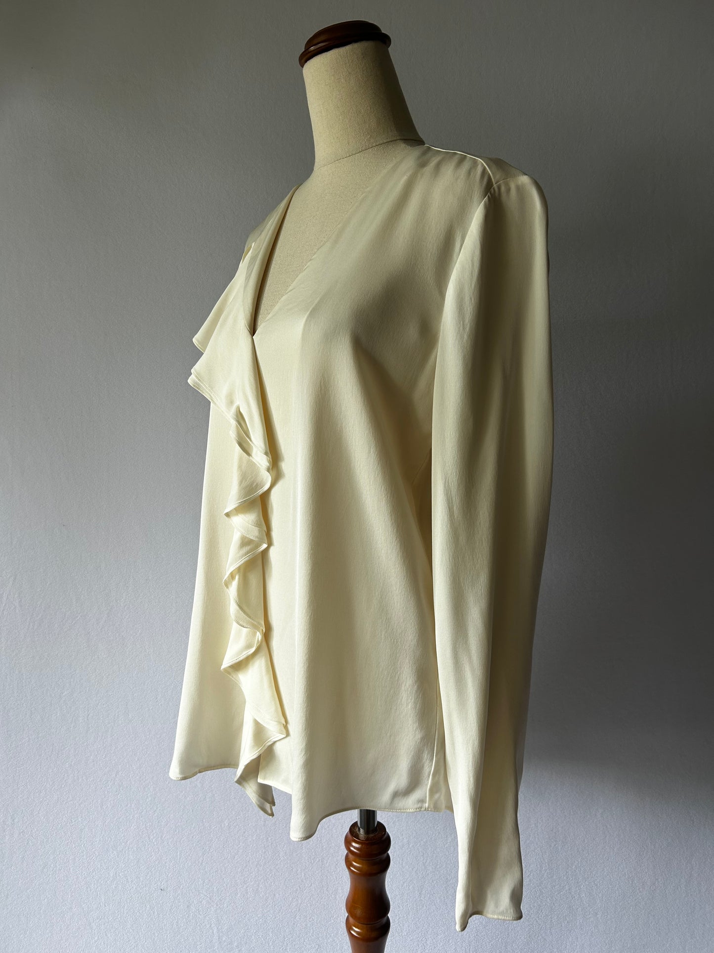 Theory Silk Cascading Ruffle Blouse – Size S