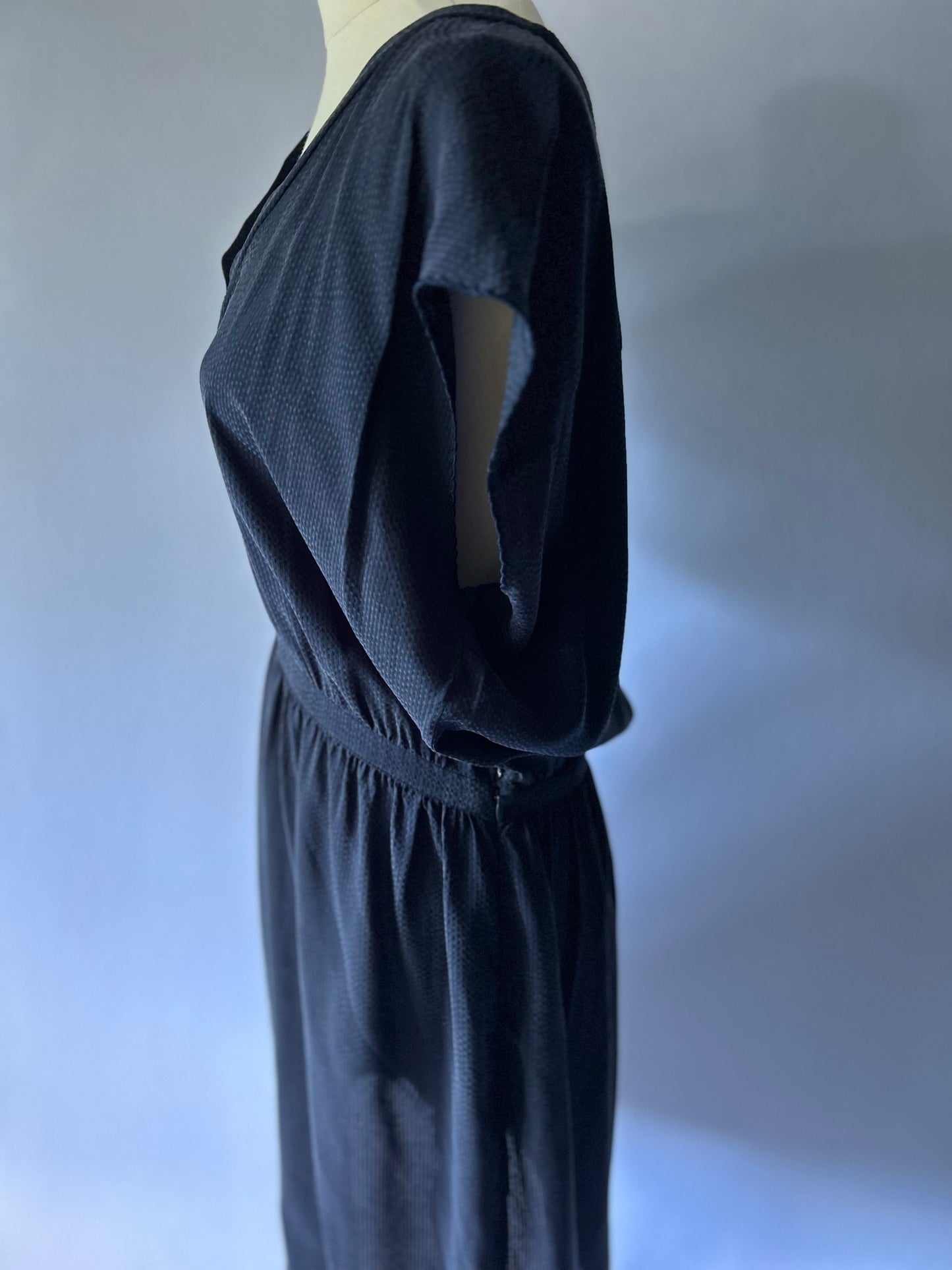 Vanessa Bruno Navy Embroidered Dress – Size 40