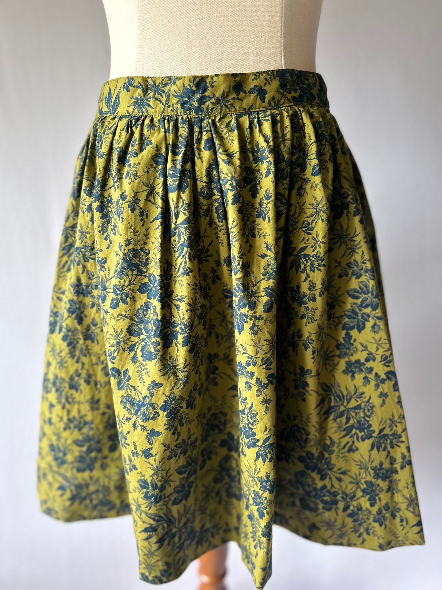 Princess Highway Mustard Floral Cotton Skirt – Size 10