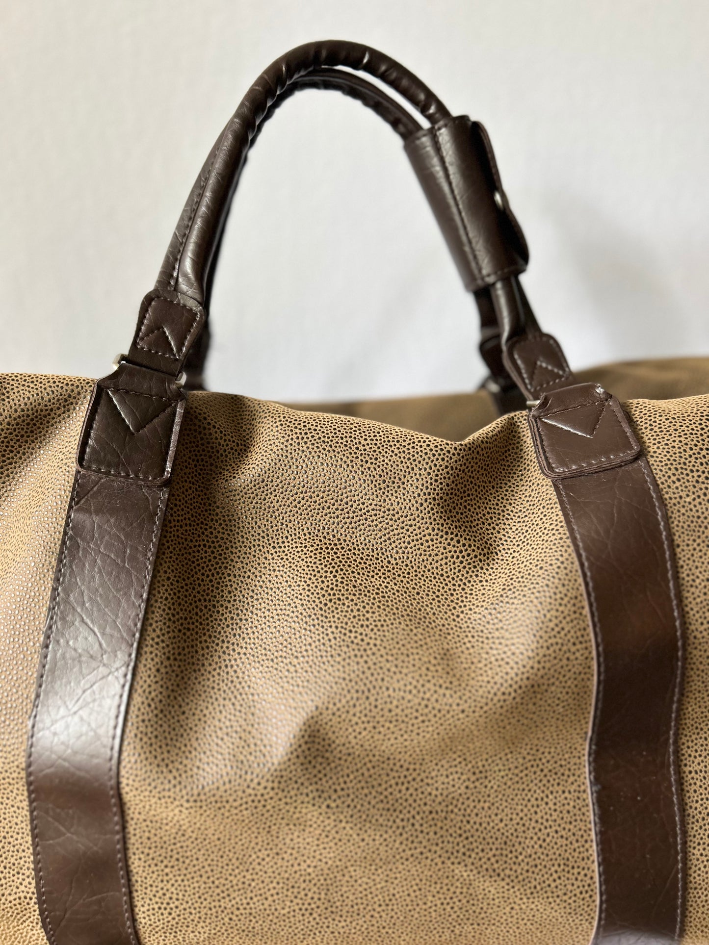 Tan Pebble-Grain Leather Weekender Bag