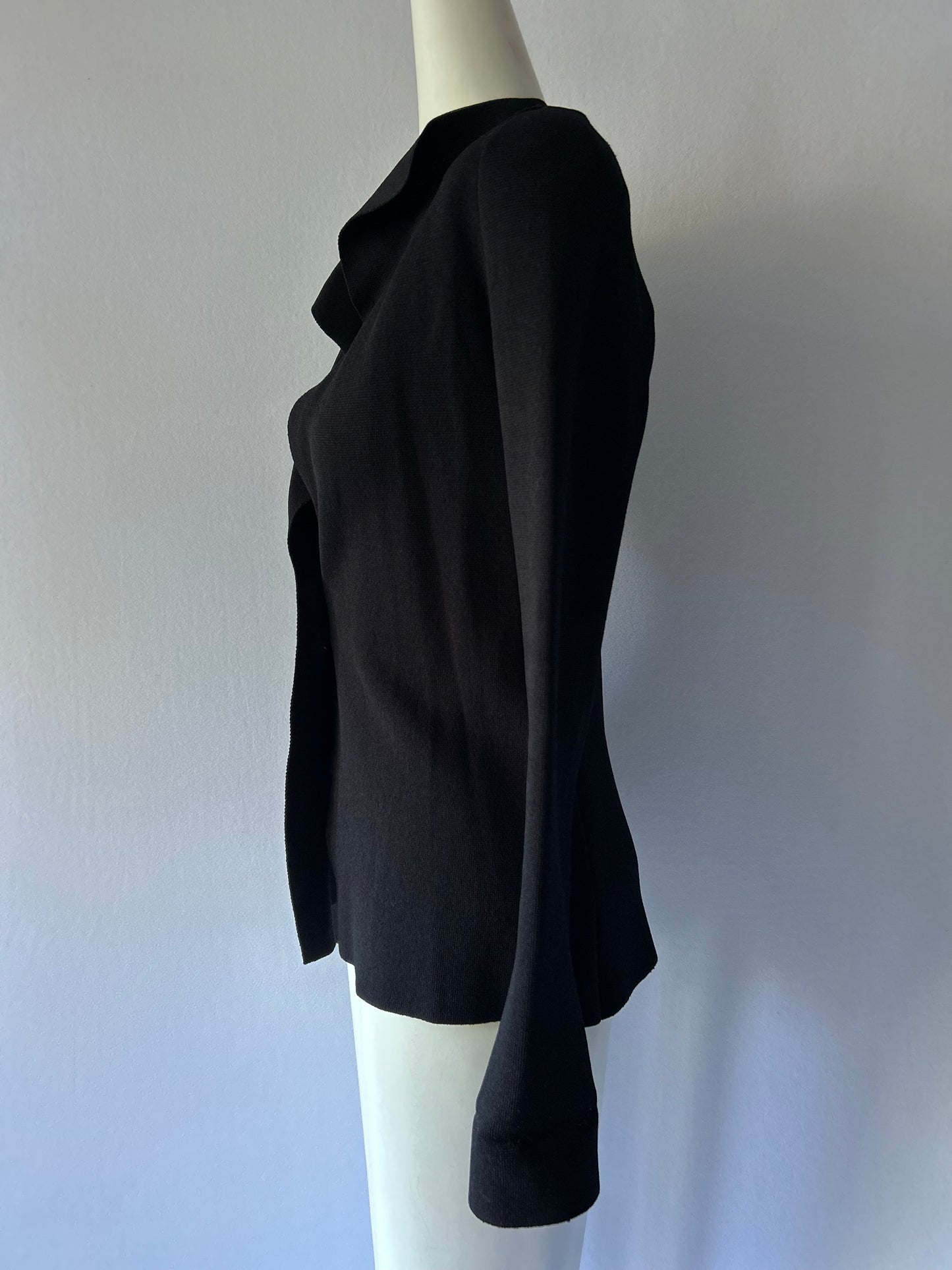 Scanlan Theodore Crepe Knit Padded Shoulder Cardigan - Size M