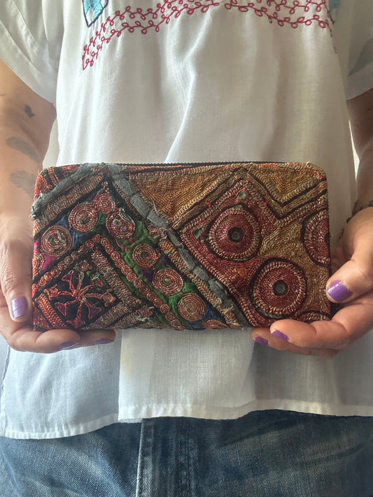 Handcrafted Embroidered Clutch – Unique Boho Statement Piece