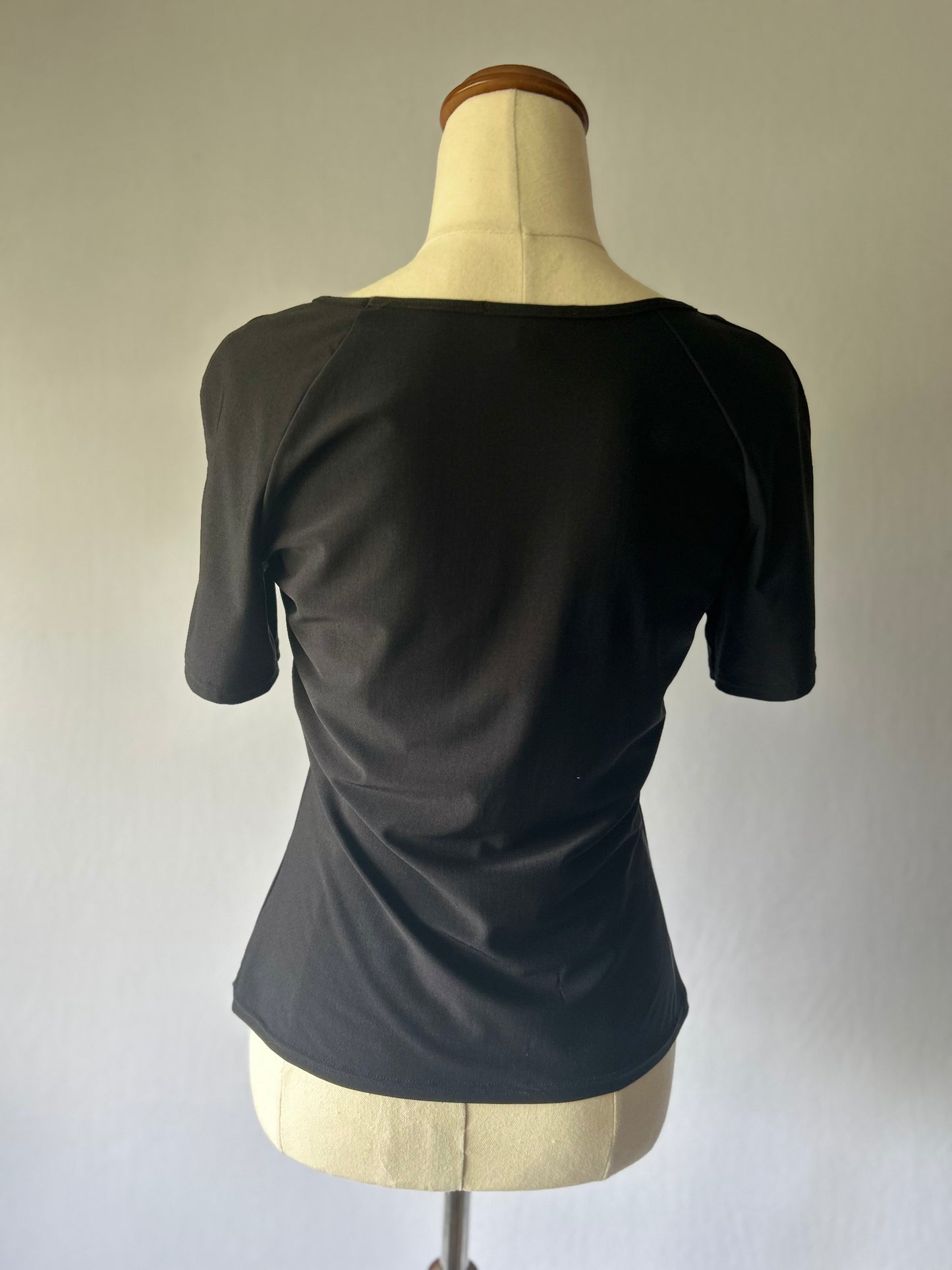 Judith Malcolm Black Basic Top – Size 10, Made in New Zealand