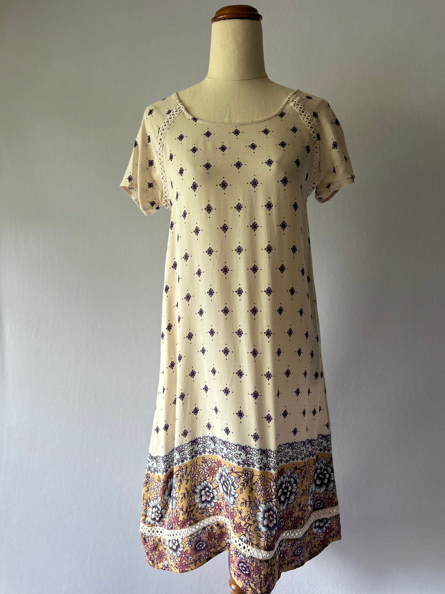 Rip Curl Boho Print Shift Dress - Viscose, size 8
