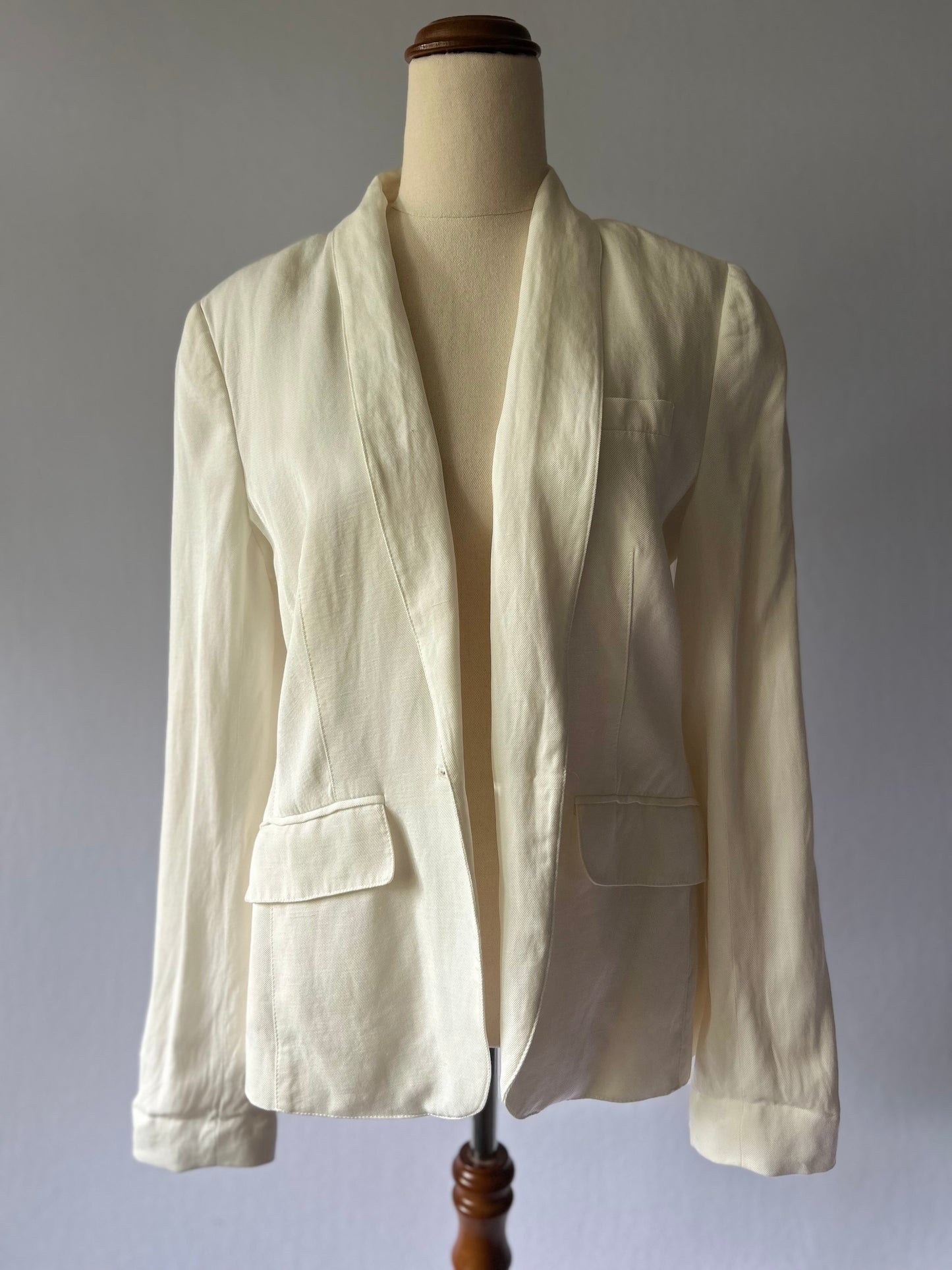 Hugo Boss Structured Cotton-Blend Tailored Blazer – Size UK 10