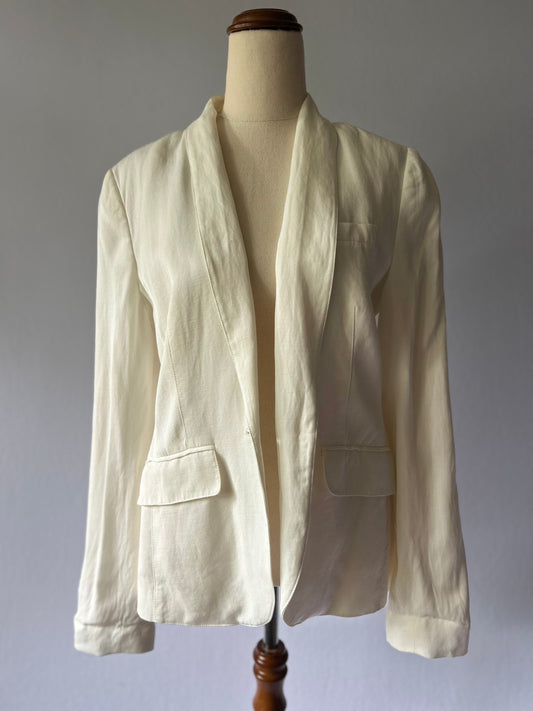Hugo Boss Structured Cotton-Blend Tailored Blazer – Size UK 10