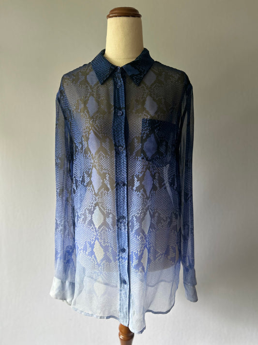 Equipment Slim Signature Silk Snakeskin Ombré Blouse – Size S