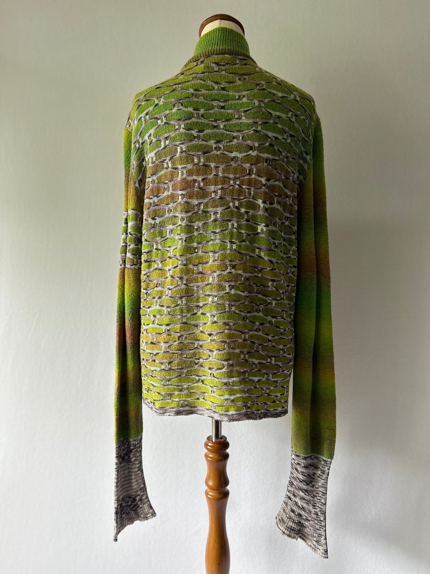 Sabatini Green Ombré Knit Zip Cardigan - Size L
