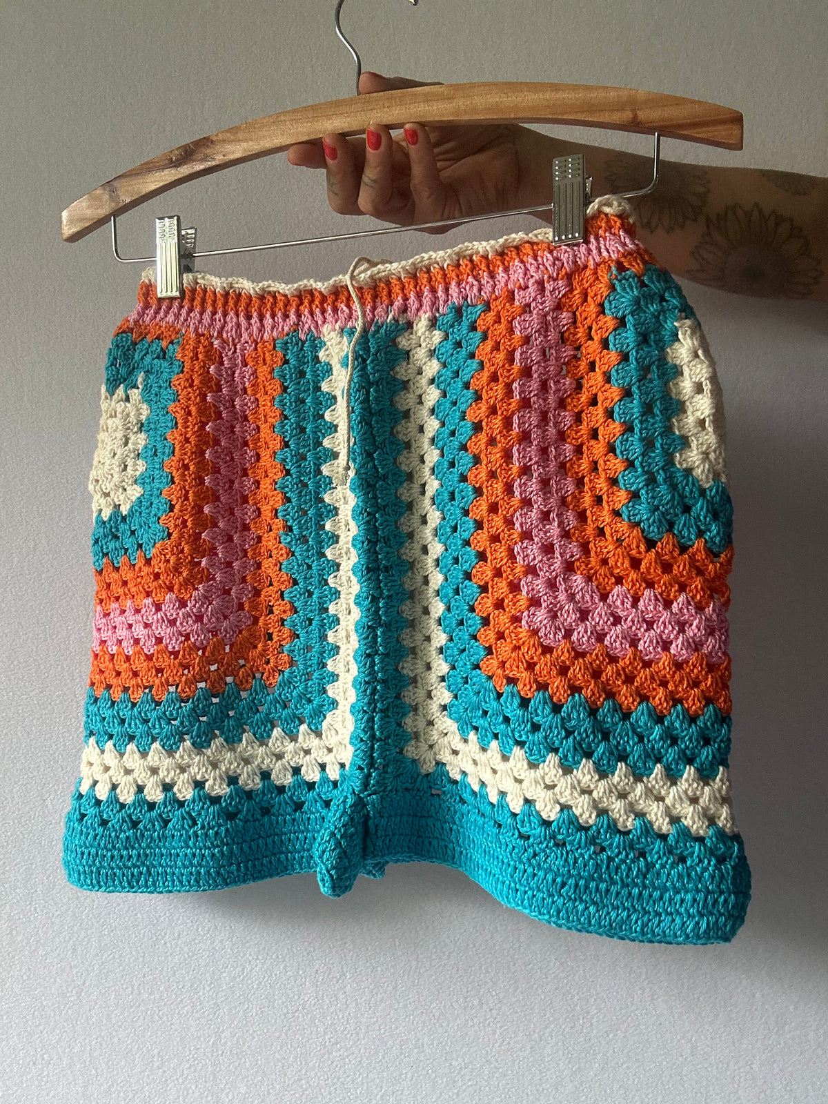 Handmade Cotton Crochet Cardigan & Shorts Set | Made by Mum