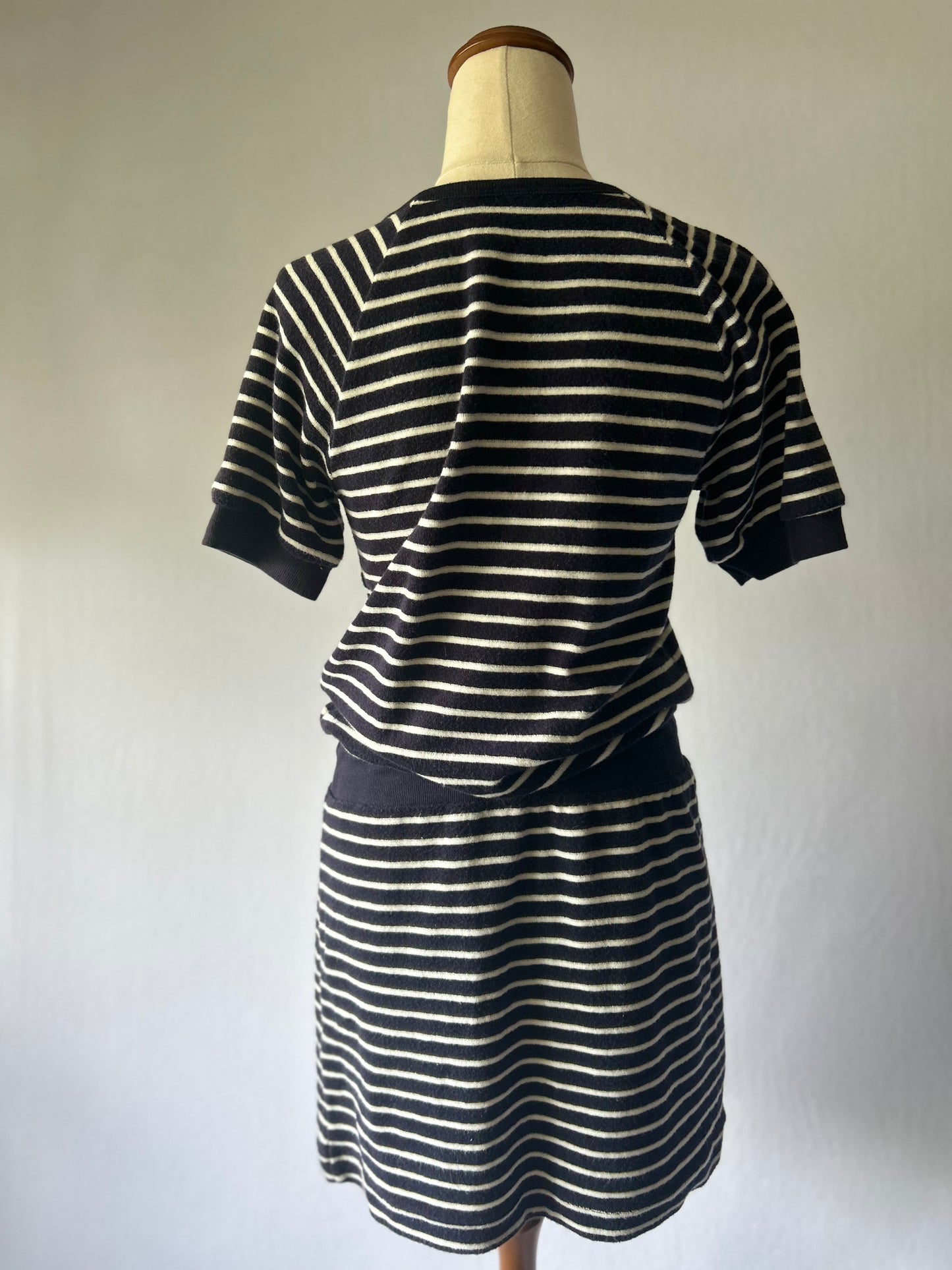 Striped Terry Cotton Dress – Size Small