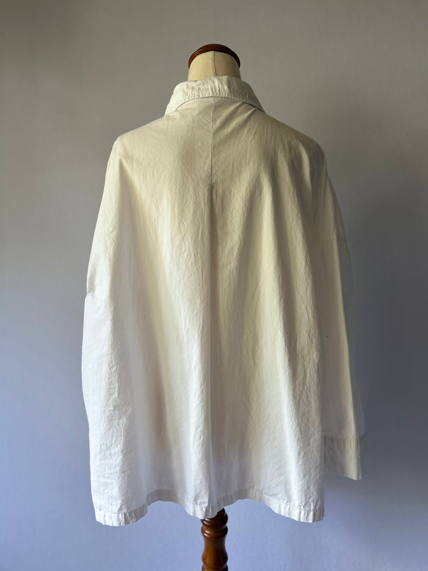 Architectural High-Low Drawstring Shirt - White - Size M