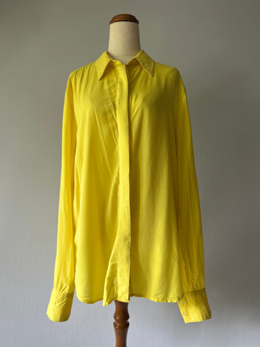 Stolen Girlfriends Club Yellow Shirt – 100% Rayon | Serpent Print Back