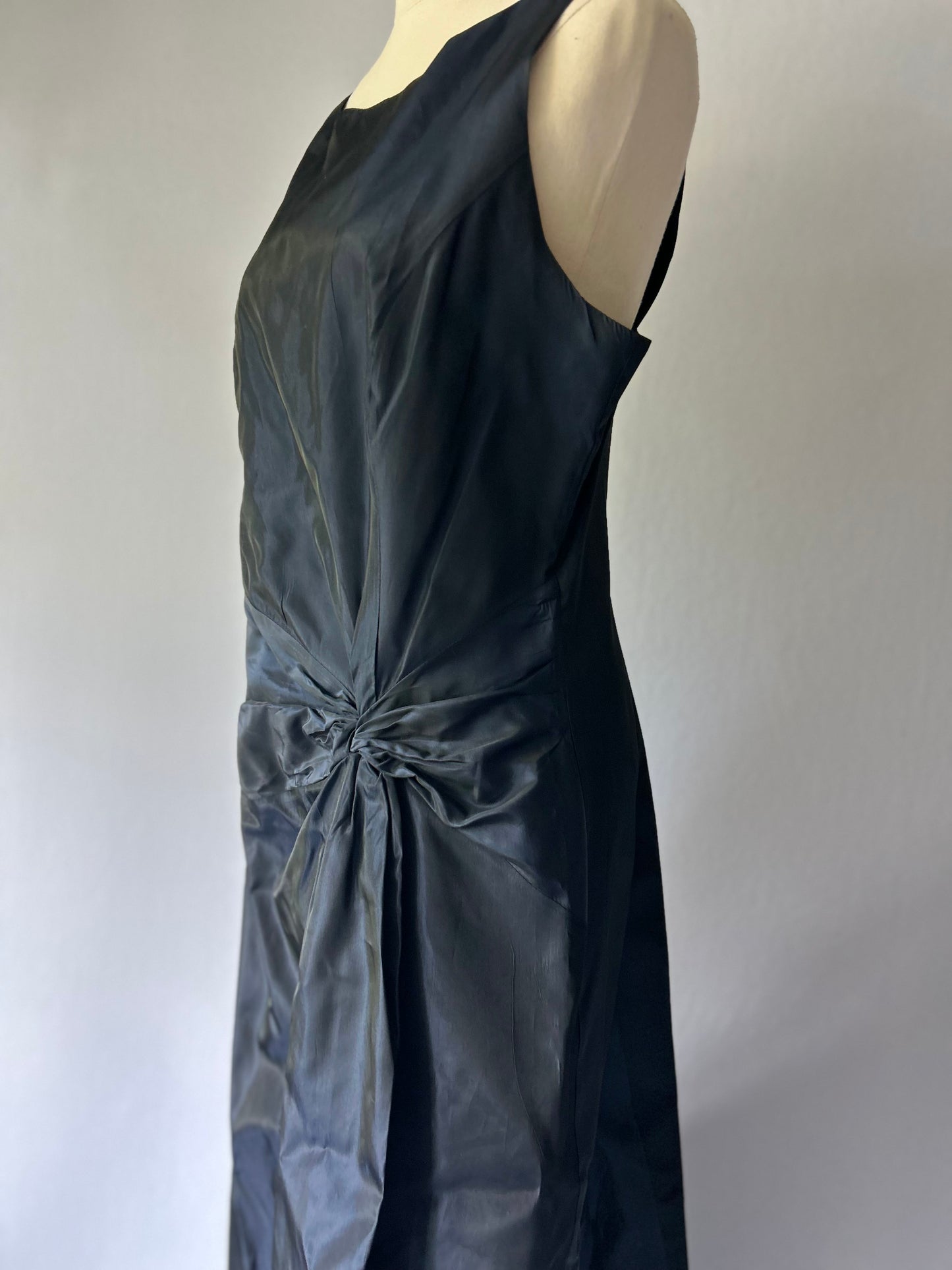 Annamaree Chambers Navy Knot-Detail Maxi Dress – Size 14
