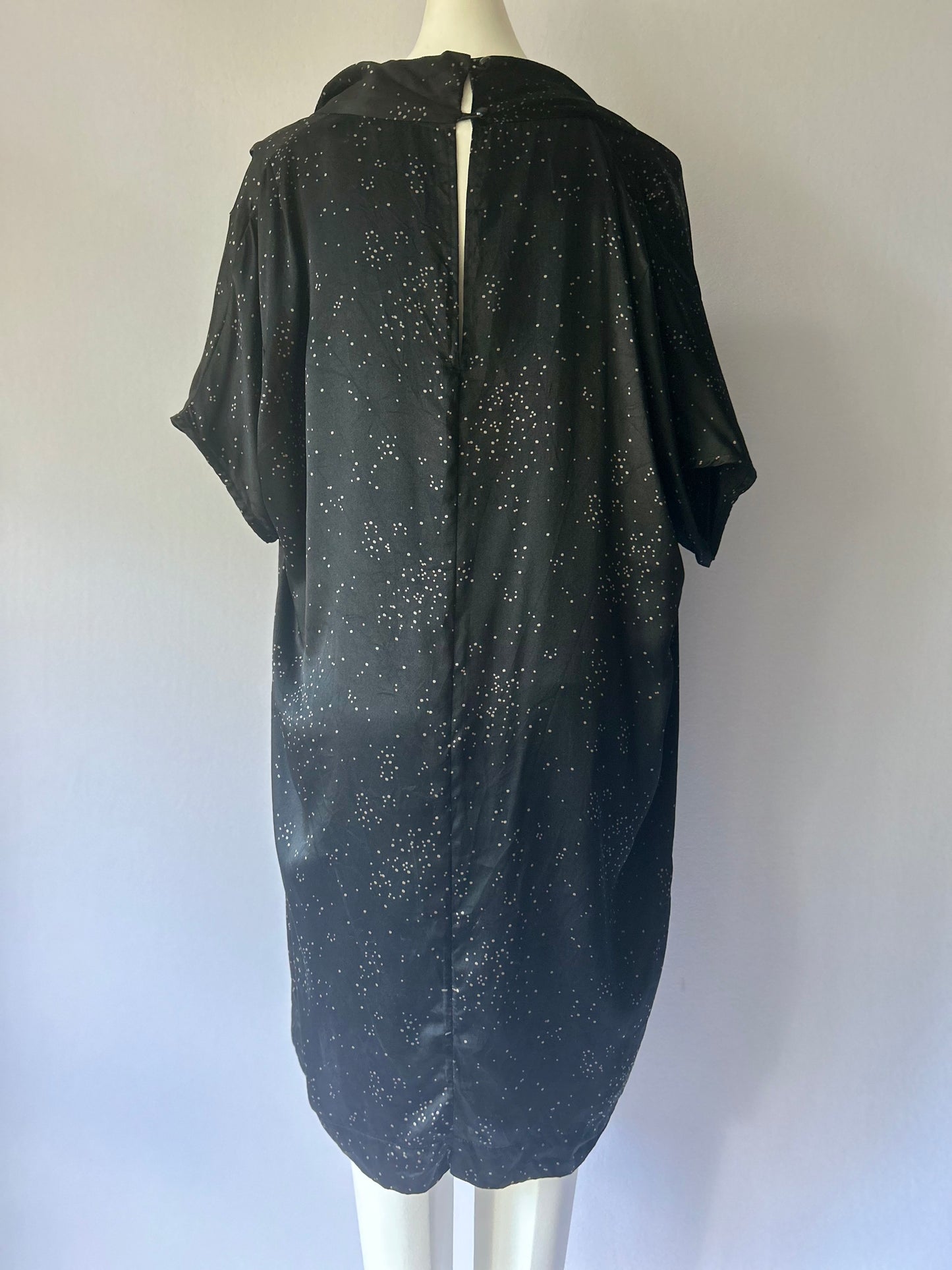 Max 100% Silk Starburst Print Draped Dress - Size 16
