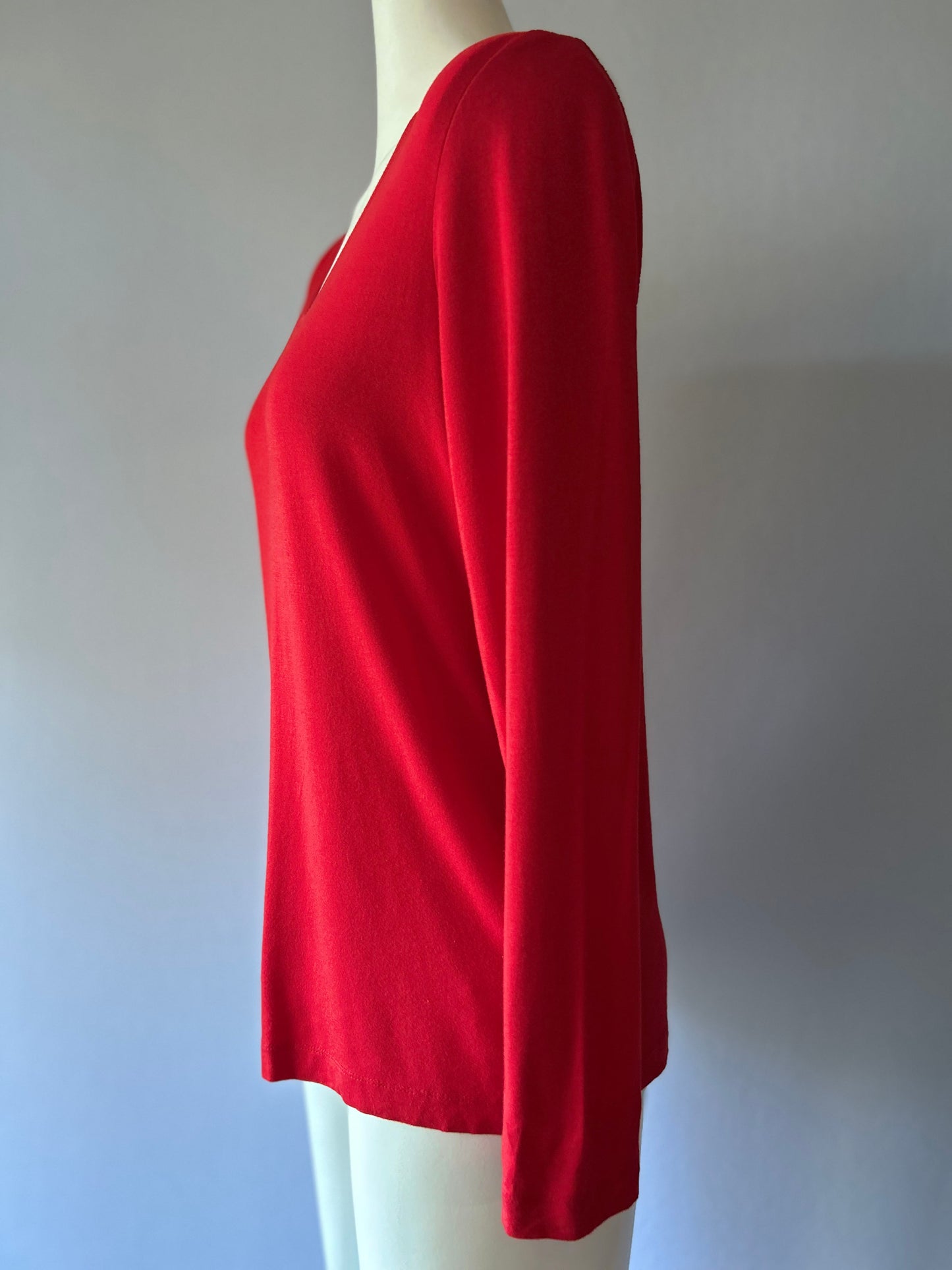 Essential Vibrant Red Long Sleeve Top - Size L