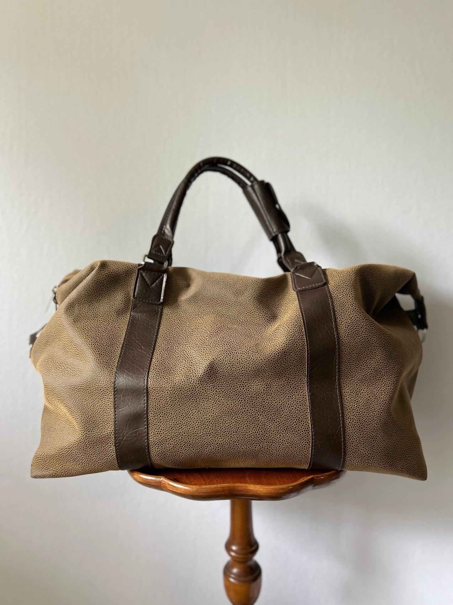 Tan Pebble-Grain Leather Weekender Bag
