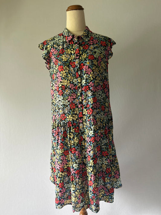 Papaya Floral Tiered Mini Dress - 100% Viscose - Size 10