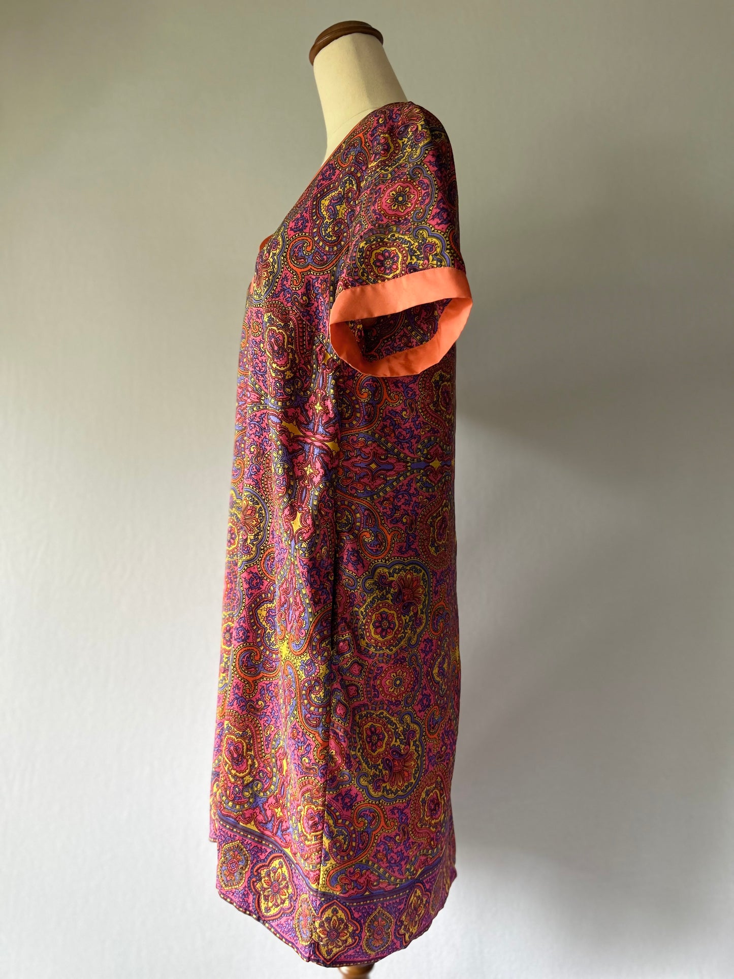 Luxurious 100% Silk Paisley Print Tunic Dress