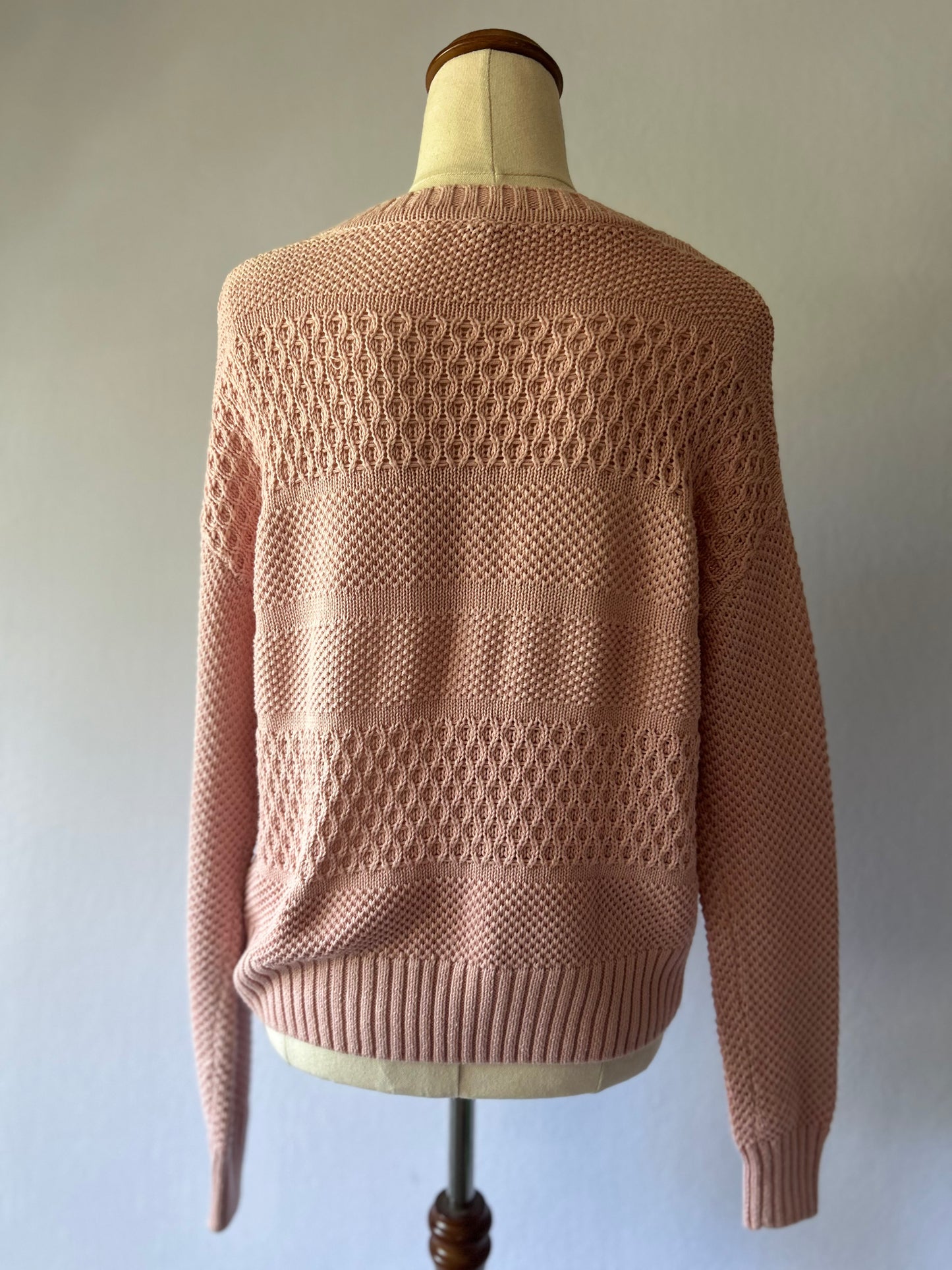 Chevron Knit Cotton Blend Sweater (Size XS)