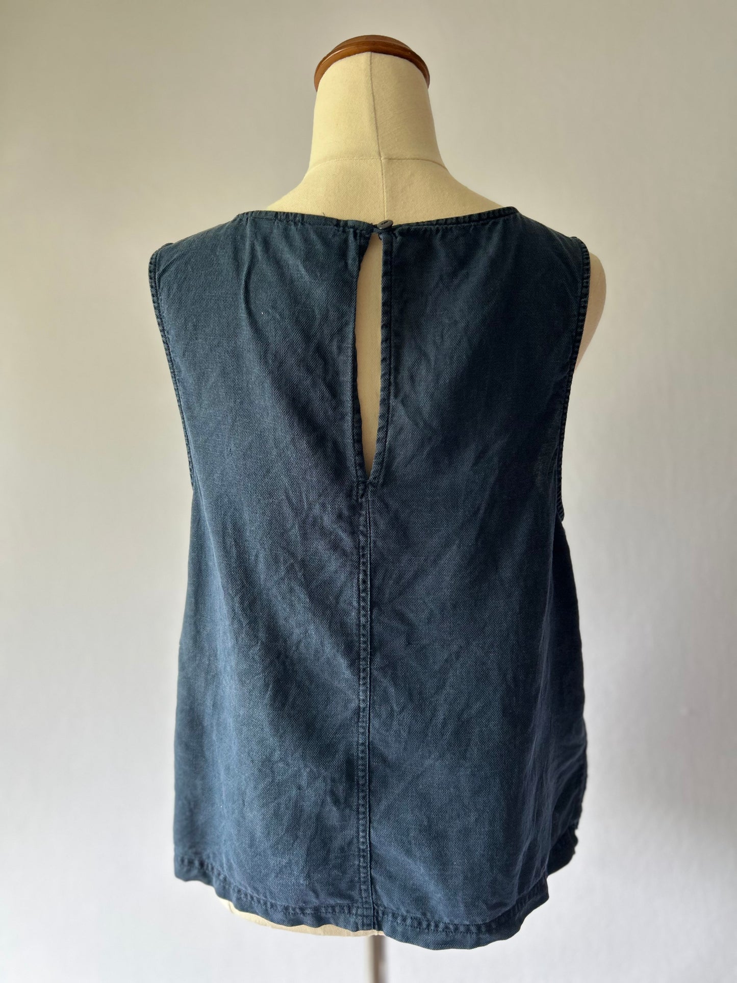Gorman Tank top Size 10 Navy Linen Blend