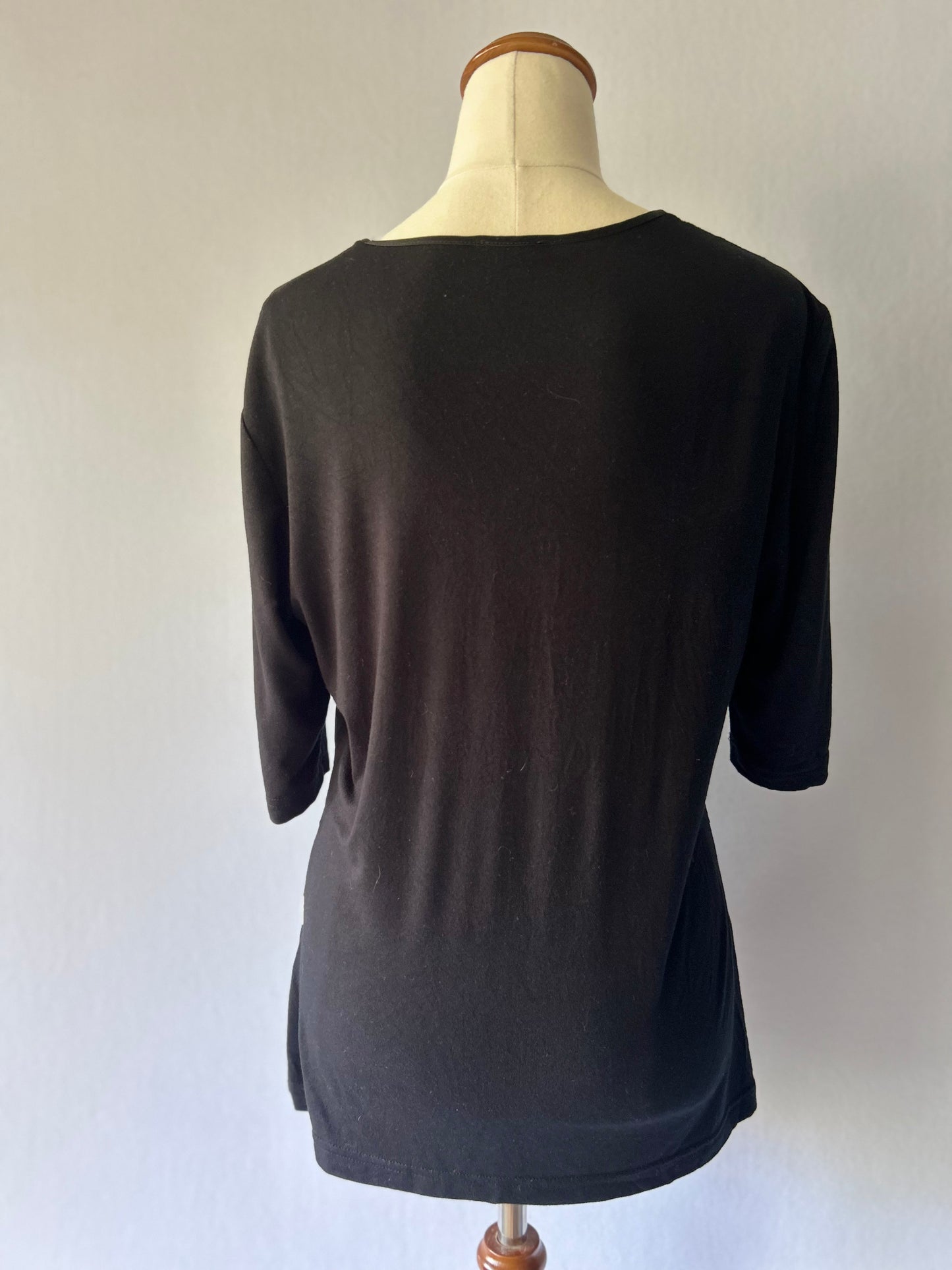 Gerry Weber Monochrome Tiered Ribbon Stripe Top - Size US 8