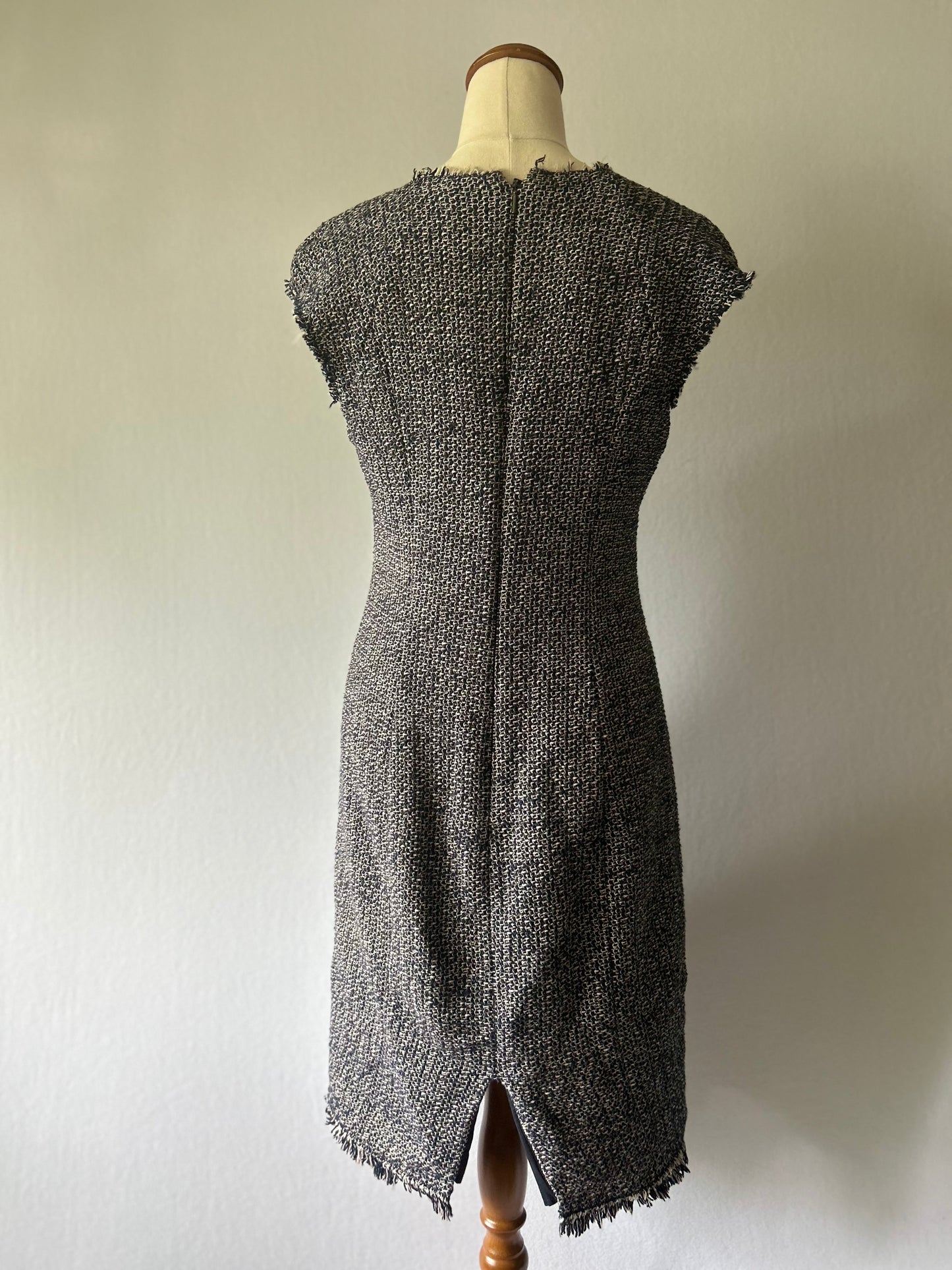 Rebecca Taylor Fringed Tweed Shift Dress – Size 6
