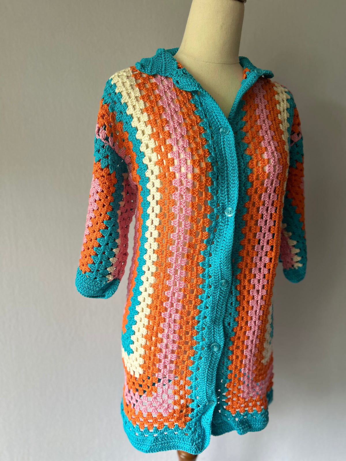 Handmade Cotton Crochet Cardigan & Shorts Set | Made by Mum