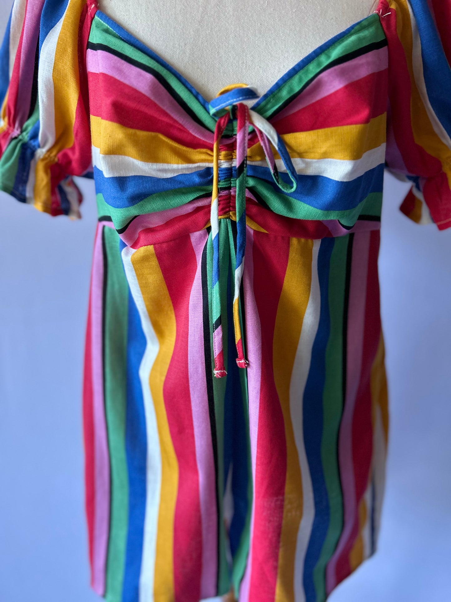 Colorful Cotton-Linen Playsuit – Size US 4 / EUR 36 / UK 8