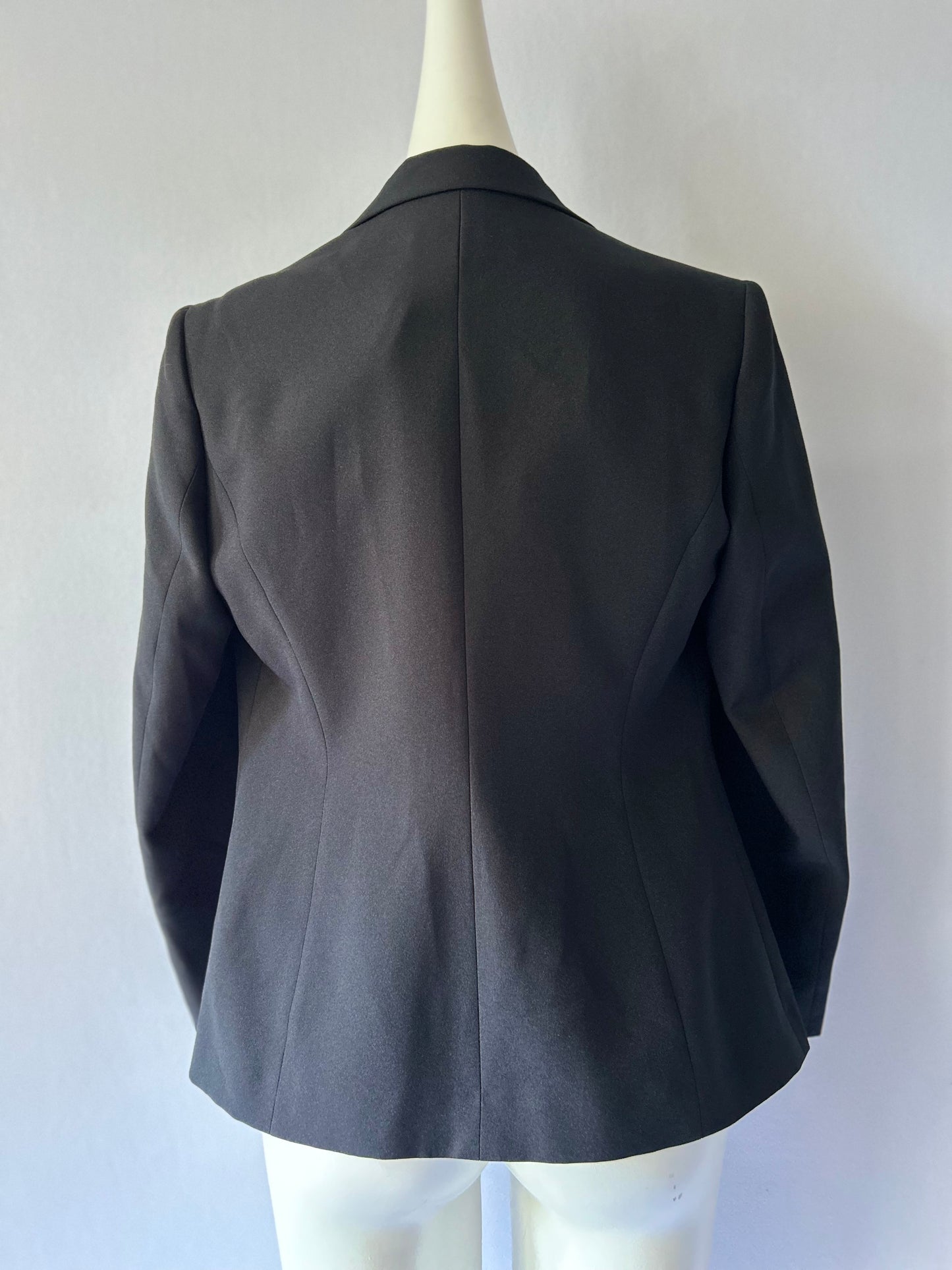 Black Structured Zip-Front Blazer - Size US 10 / EUR 42