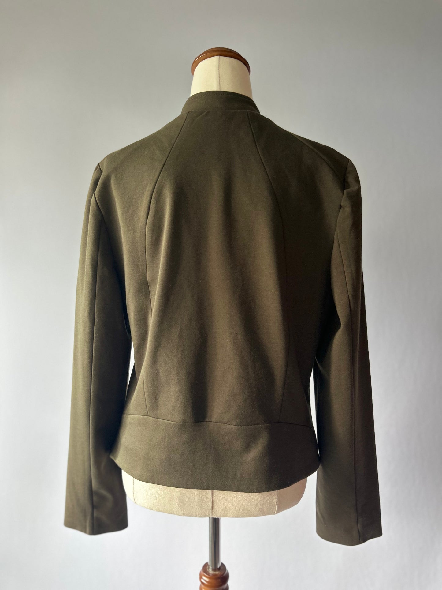 Olive Green Military Style Button Jacket - Size XL