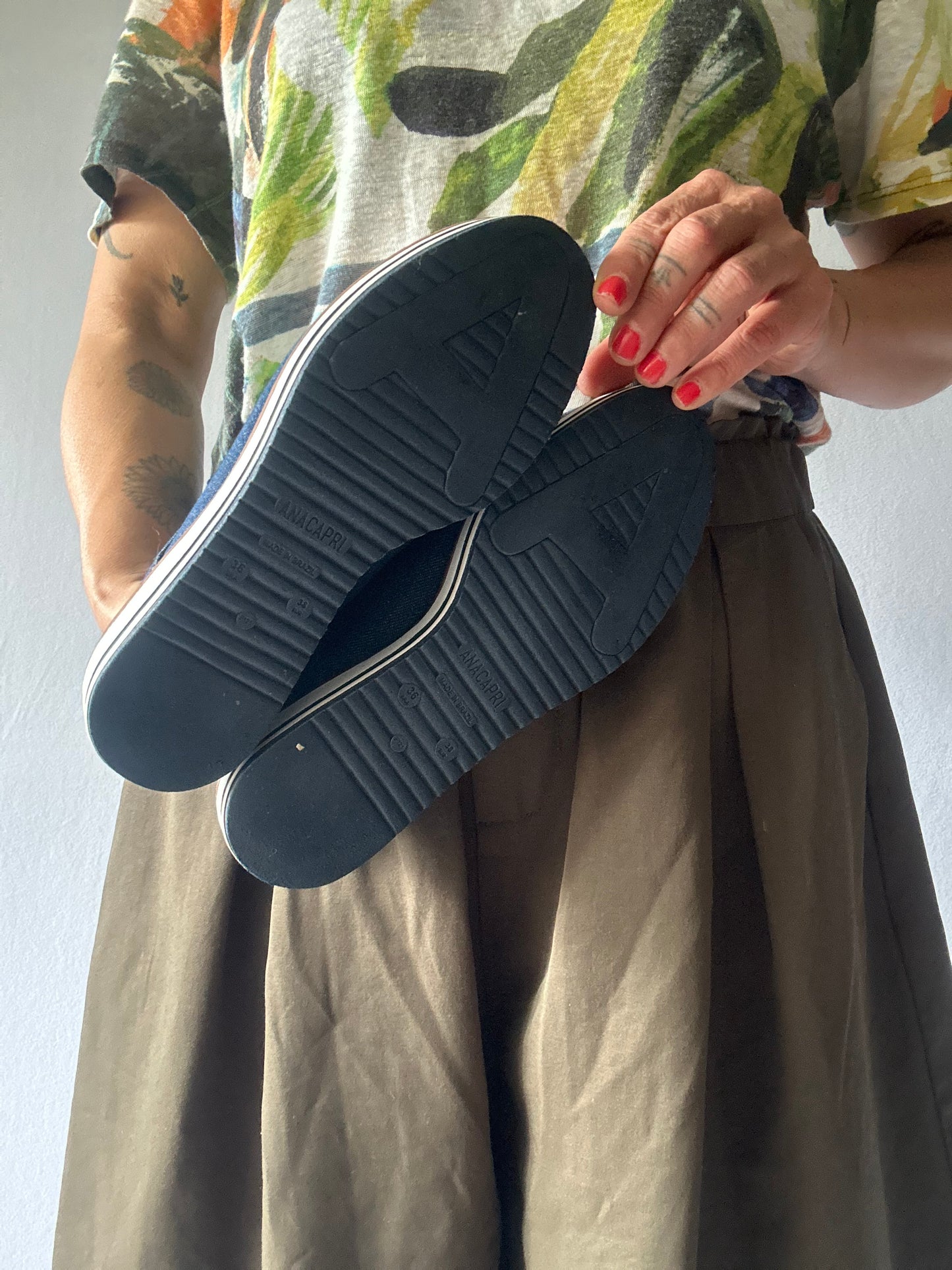 Navy Blue Platform Oxford Shoes – Size EUR 38 / BR 36 – Made in Brazil