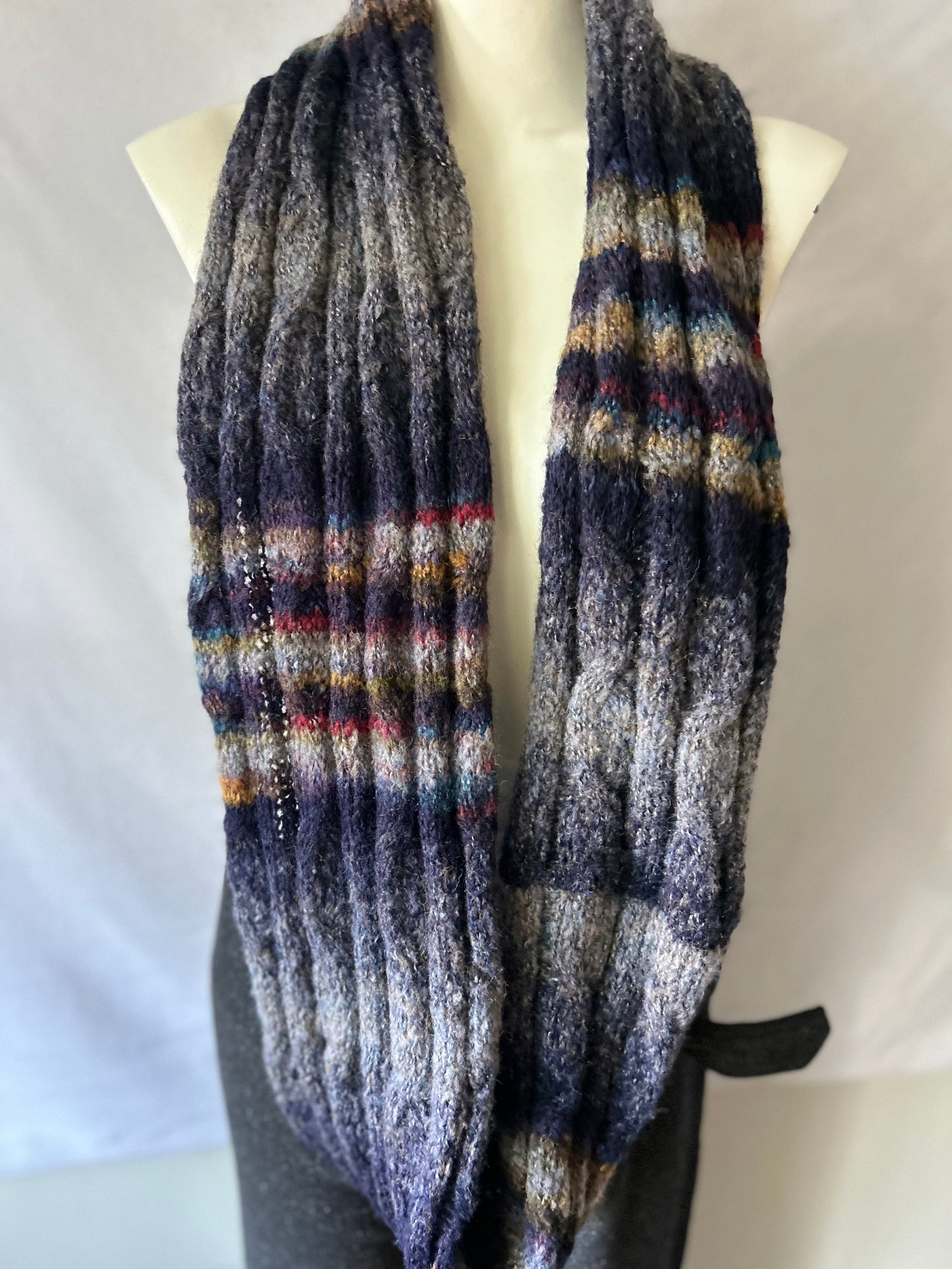 Textured Multi-Tonal Infinity Circle Scarf