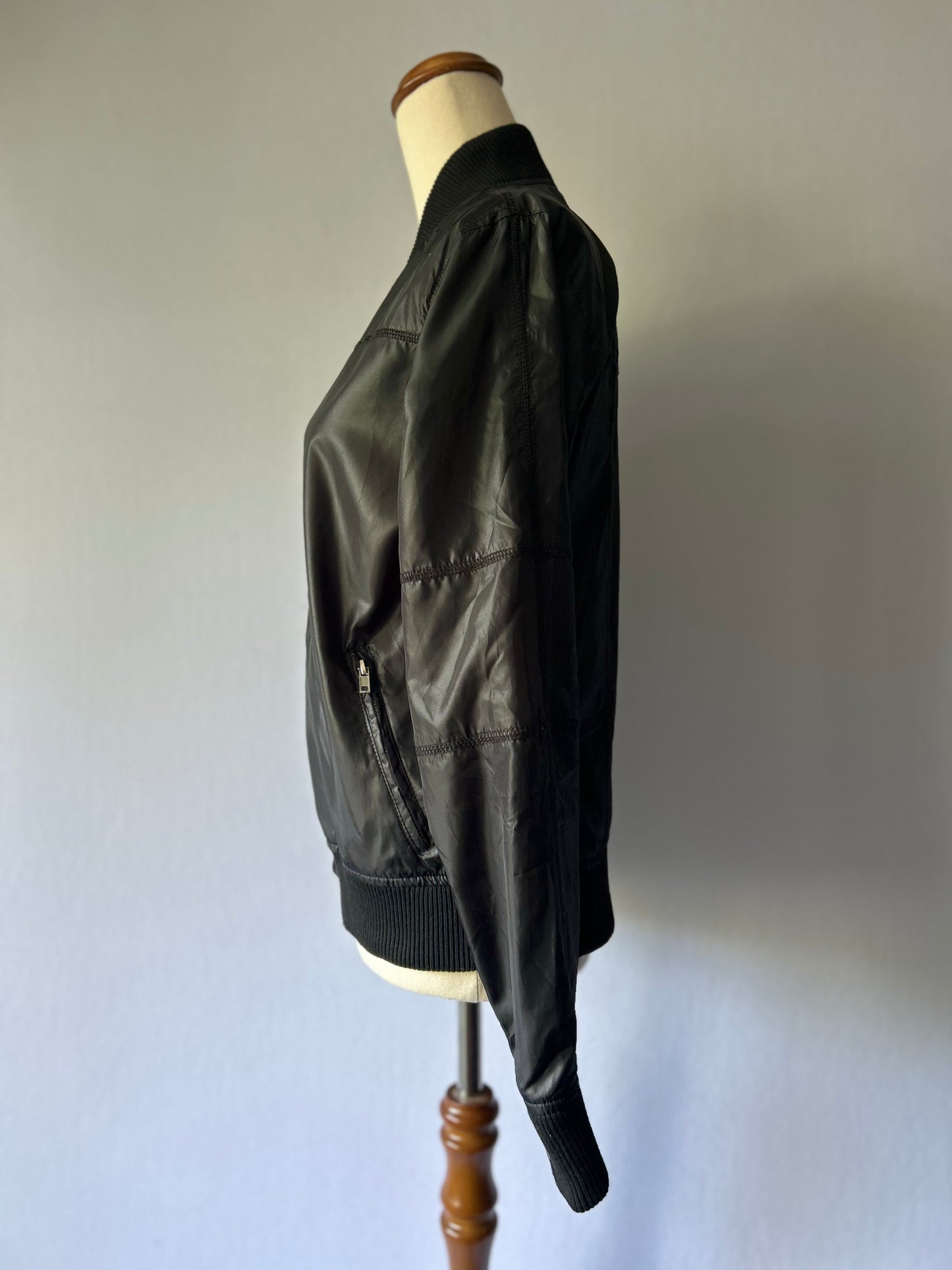 Cotton On Sleek Black Bomber Jacket – Size 10
