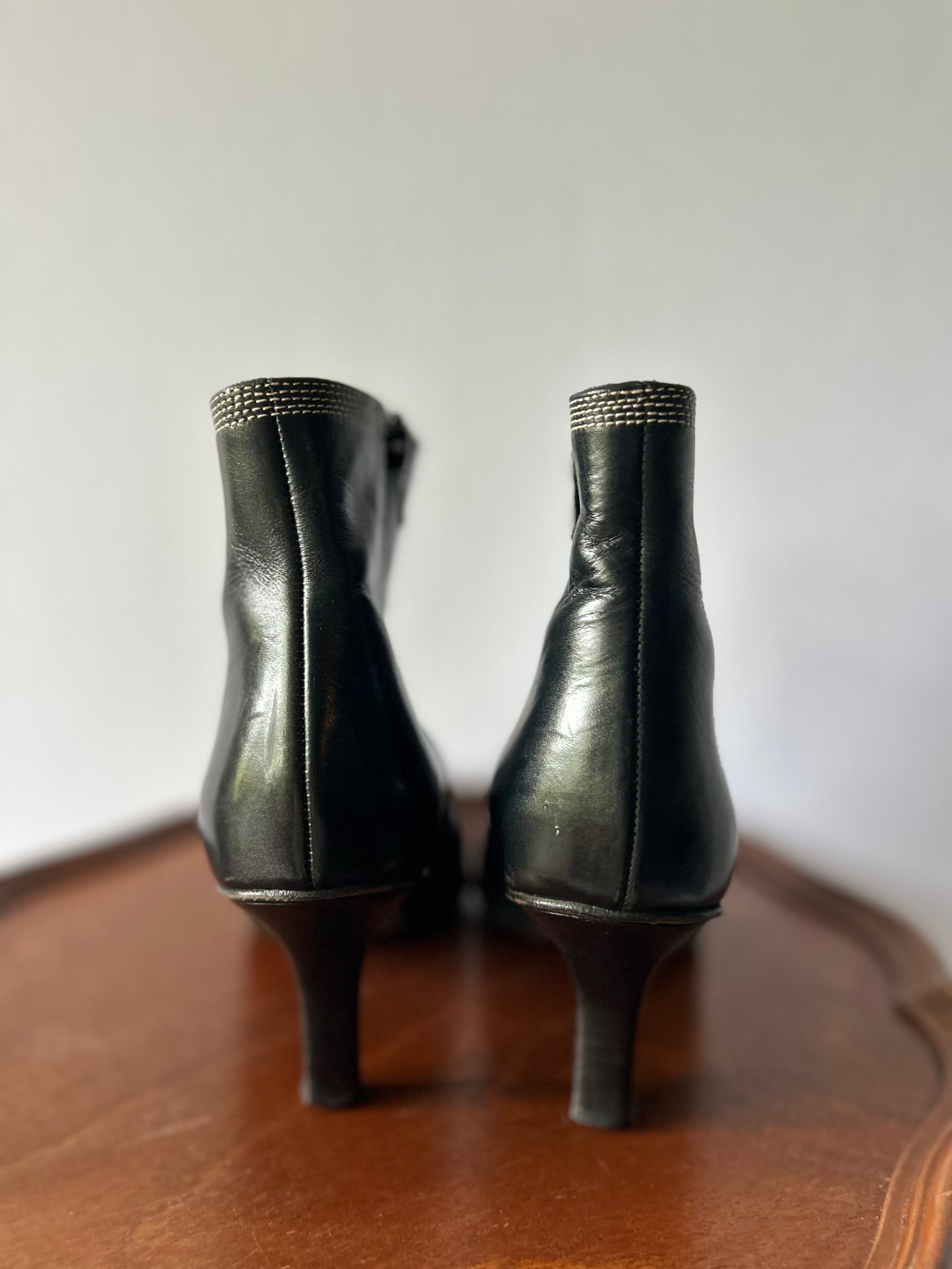 Italian Leather Pointed-Toe Boots – Size 7.5