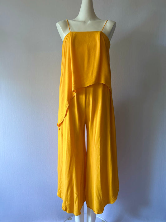 Farm Rio Mustard Yellow Layered Jumpsuit - Size S